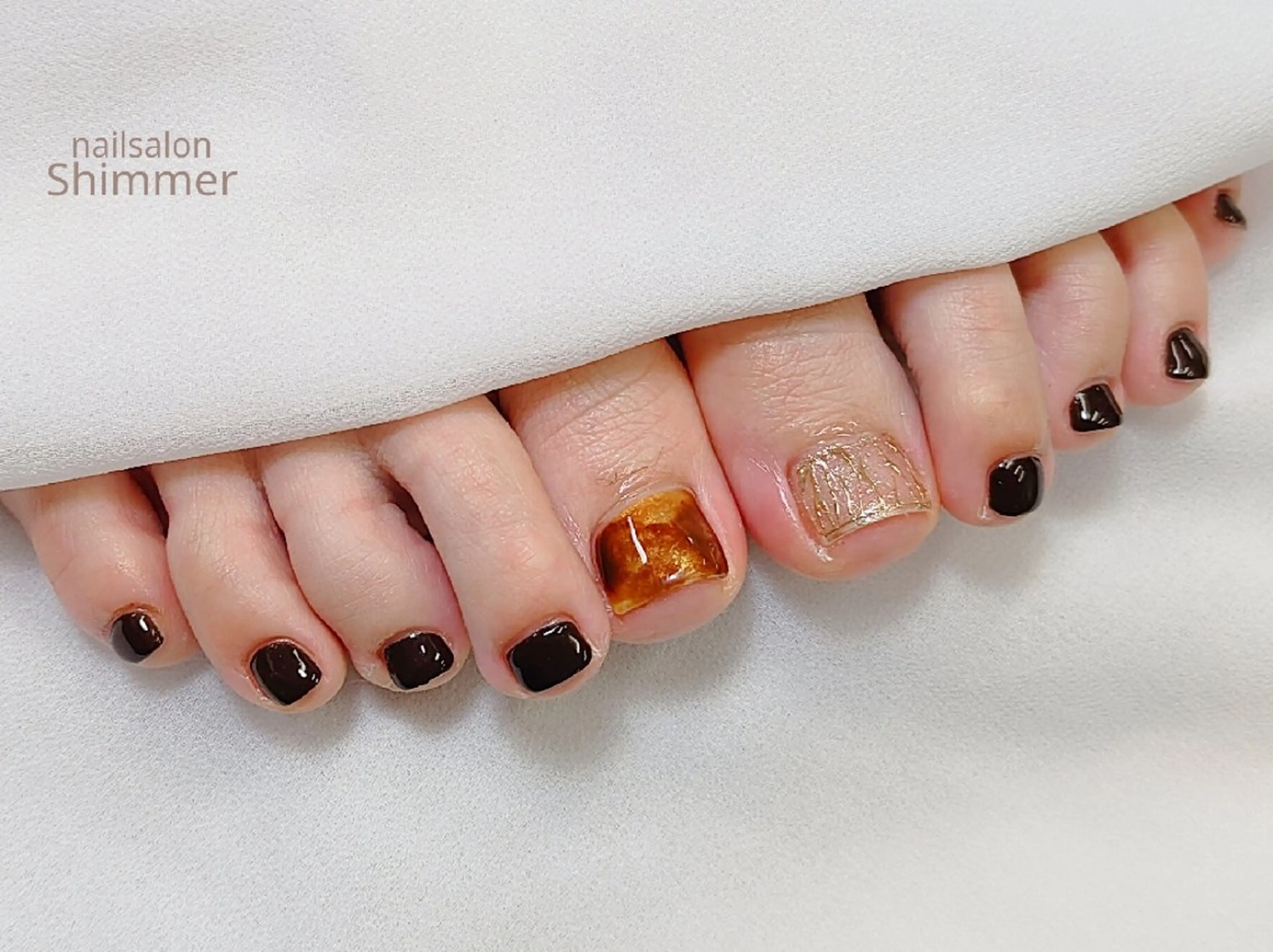 ネイル フットネイル フットネイル Shimmer Asakoのネイルデザイン