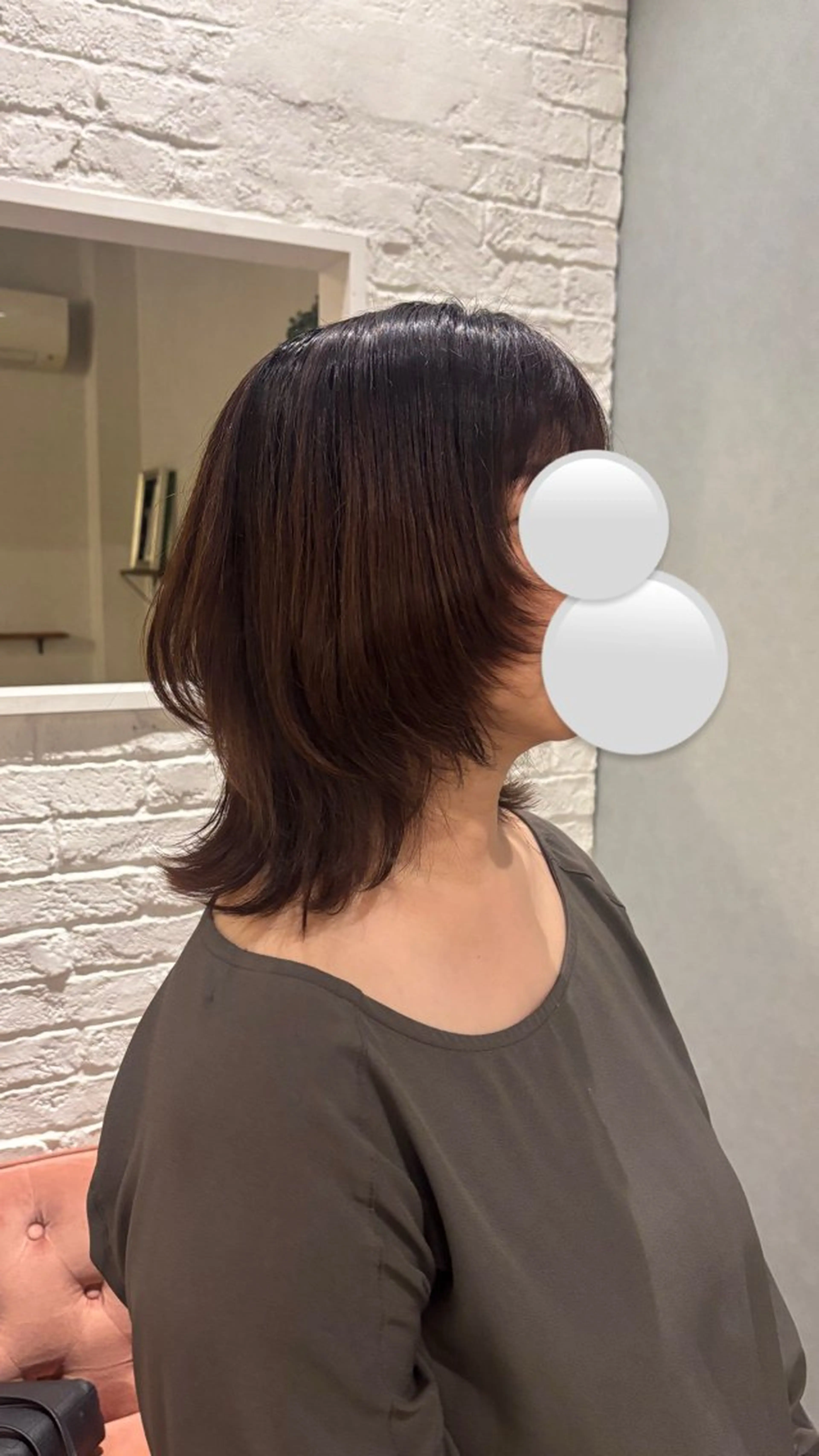 ミディアム 顔まわりレイヤー 顔周りカット レイヤーカット RUDDER 中山のヘアスタイル