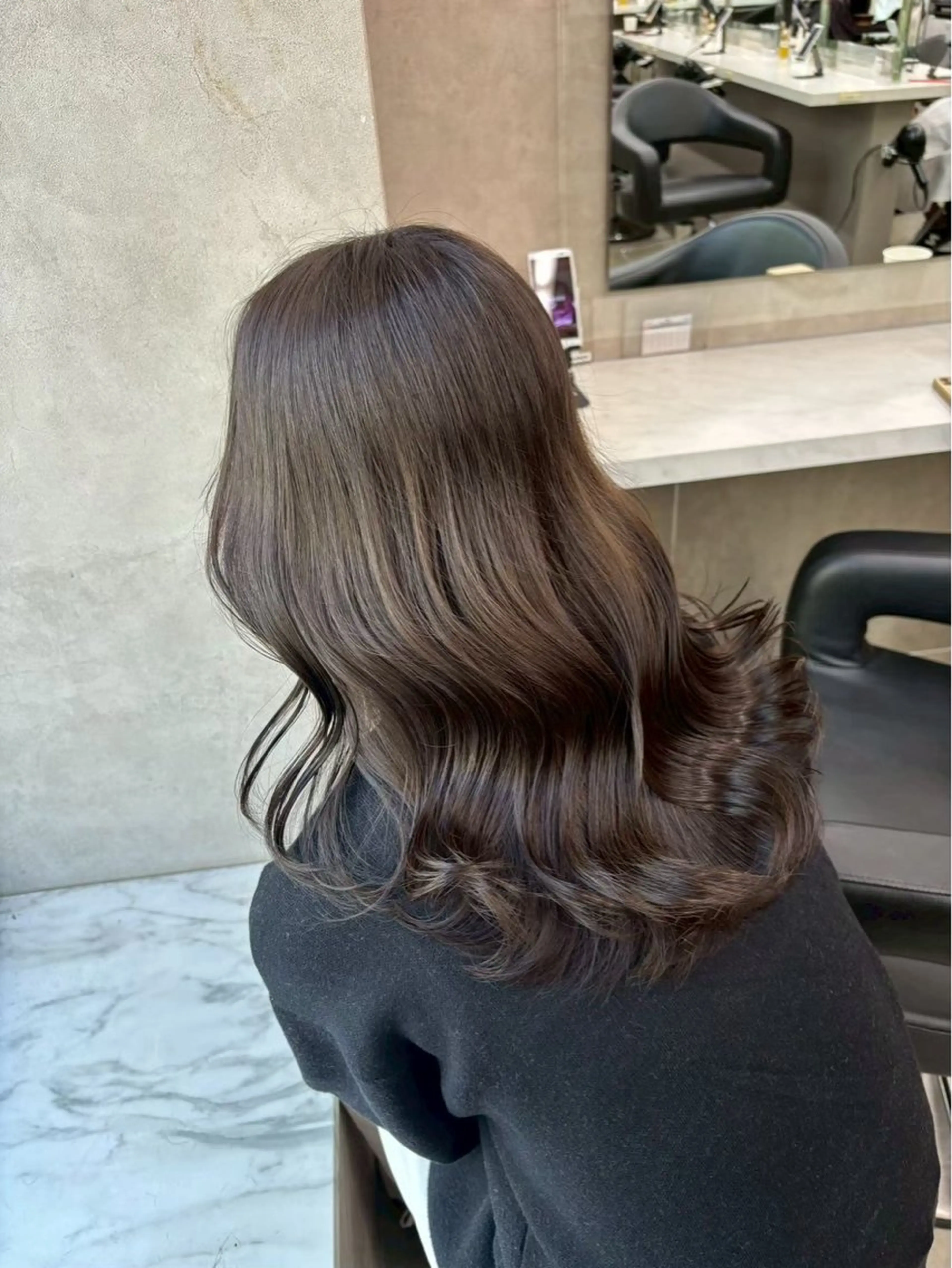 ロング カラー ヘアカラー トリートメント ヘッドスパ y2k✩︎⡱レイヤー ウルフ/オリーブ🍀のヘアスタイル