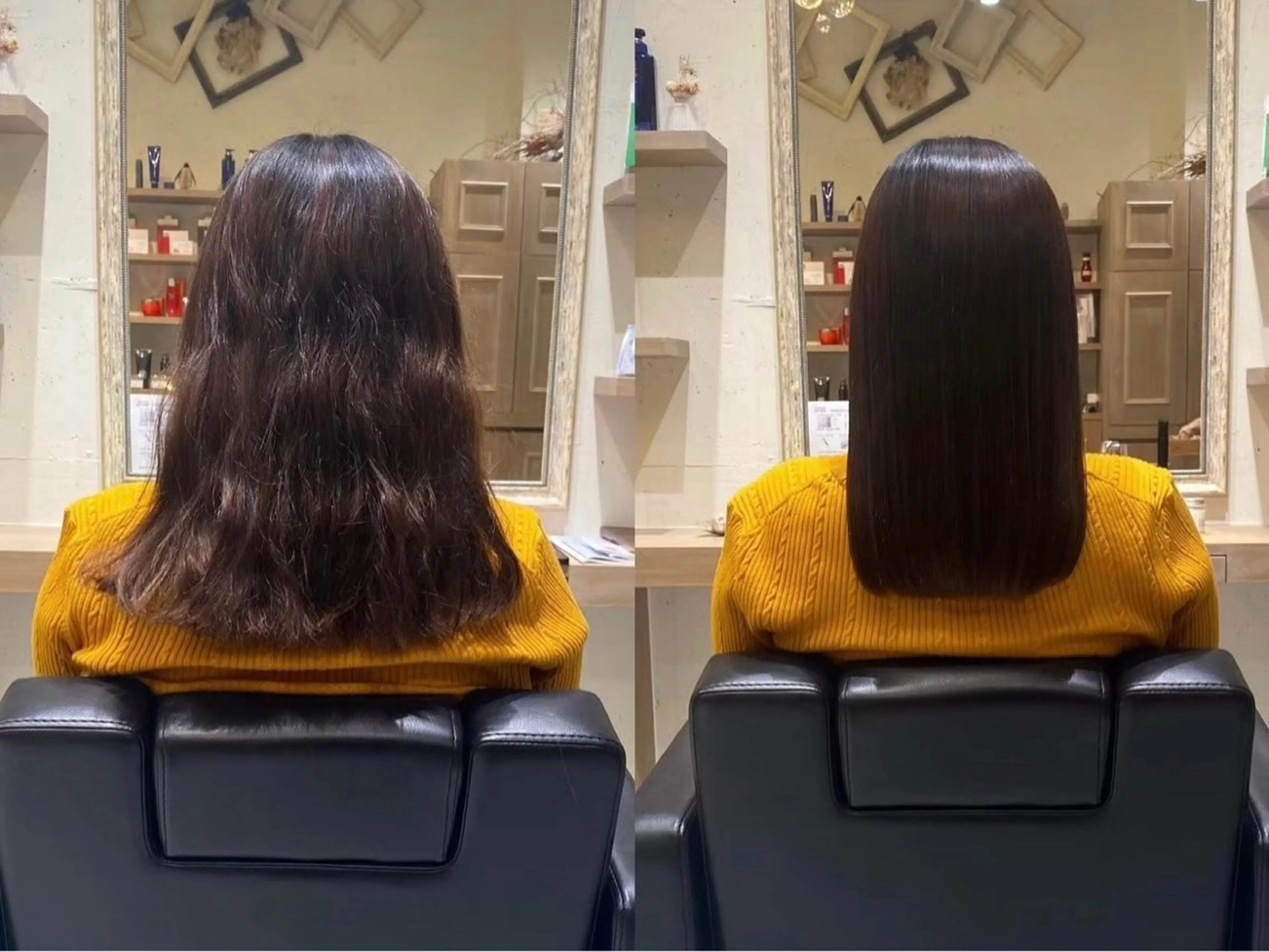 ミディアム 縮毛矯正/顔周り /マツエク/詩織🕊のヘアスタイル