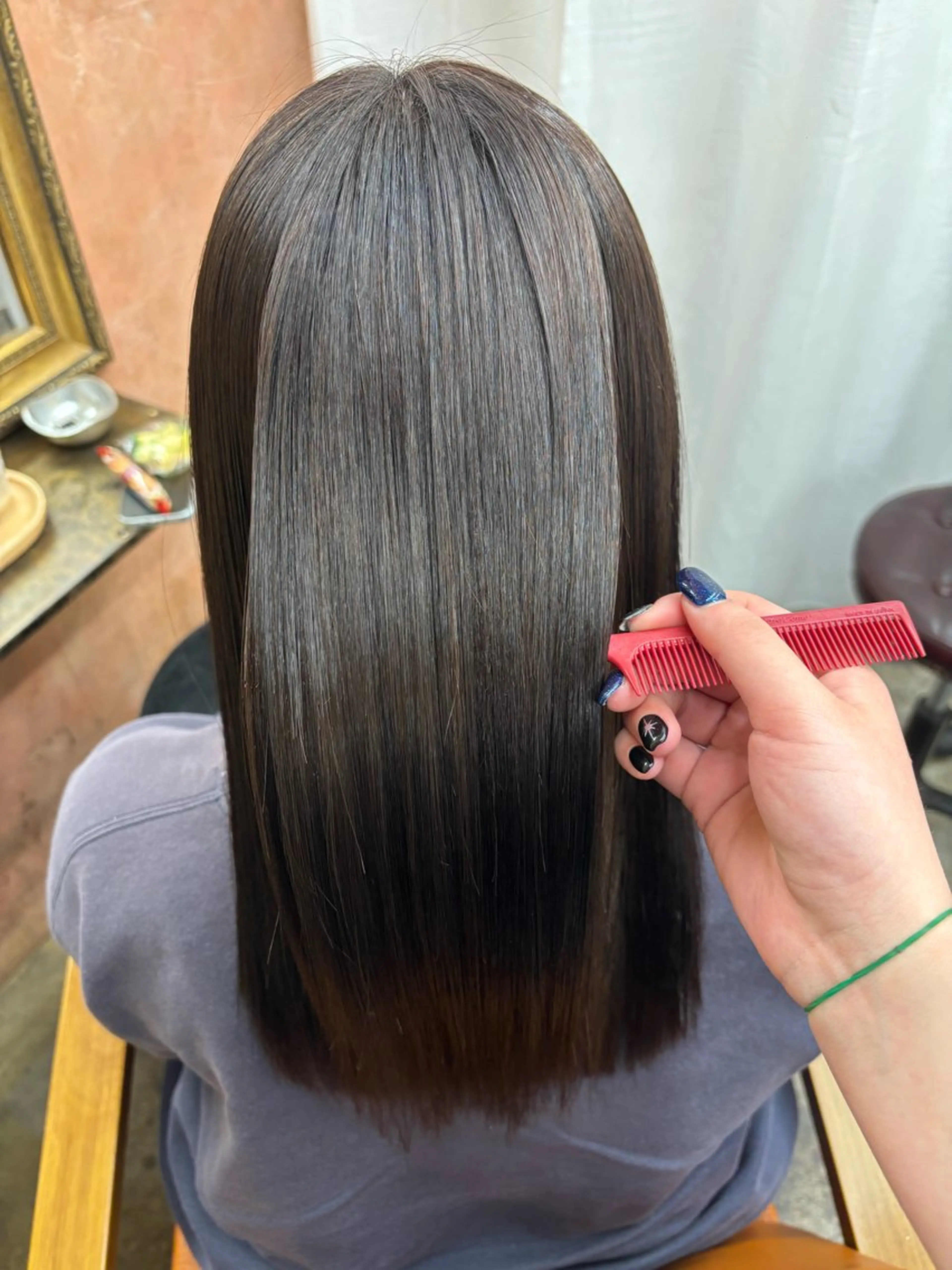 ロング 縮毛矯正 大本 涼風のヘアスタイル