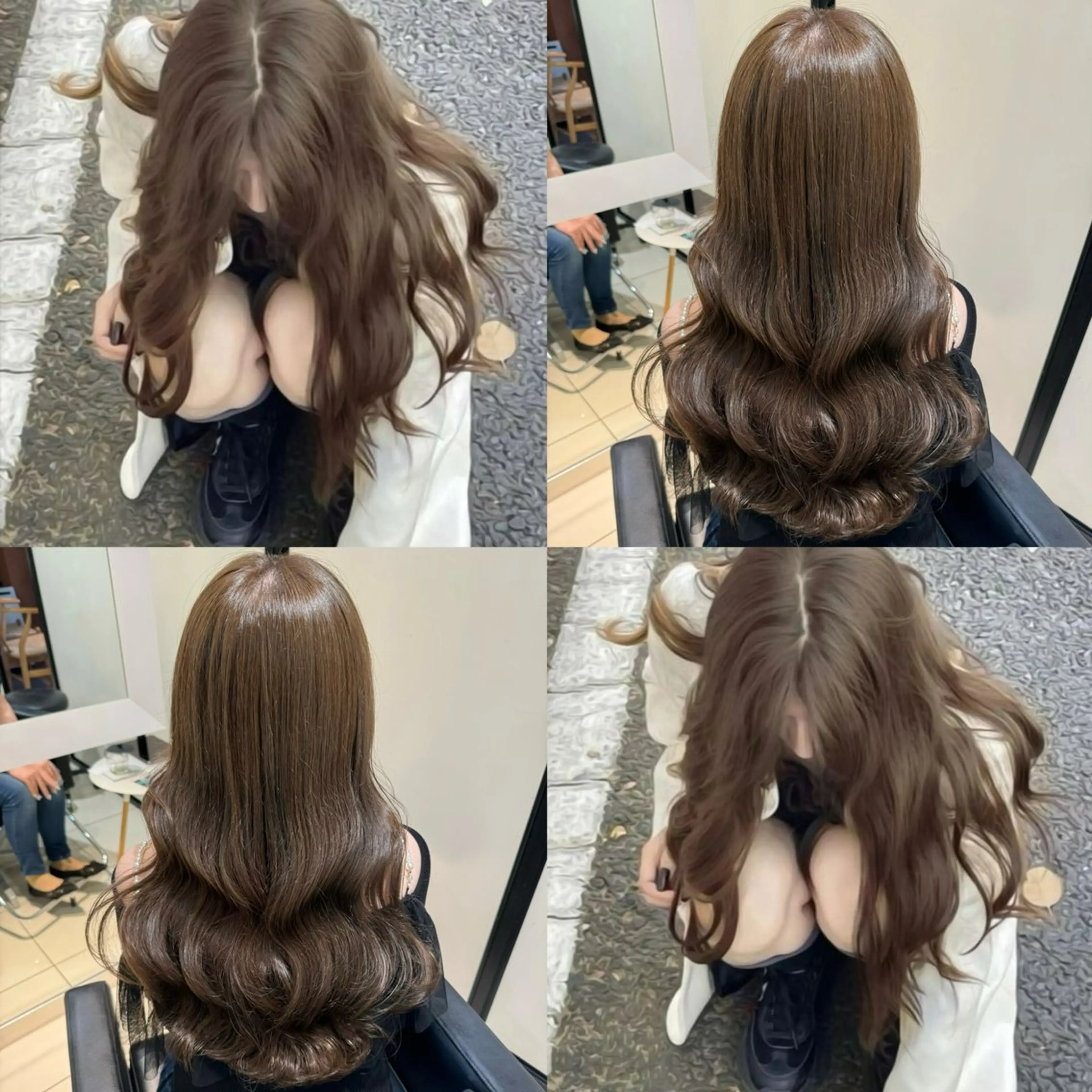 ロング カラー カット ヘアカラー トリートメント ブリーチなしカラー kana🐱のヘアスタイル