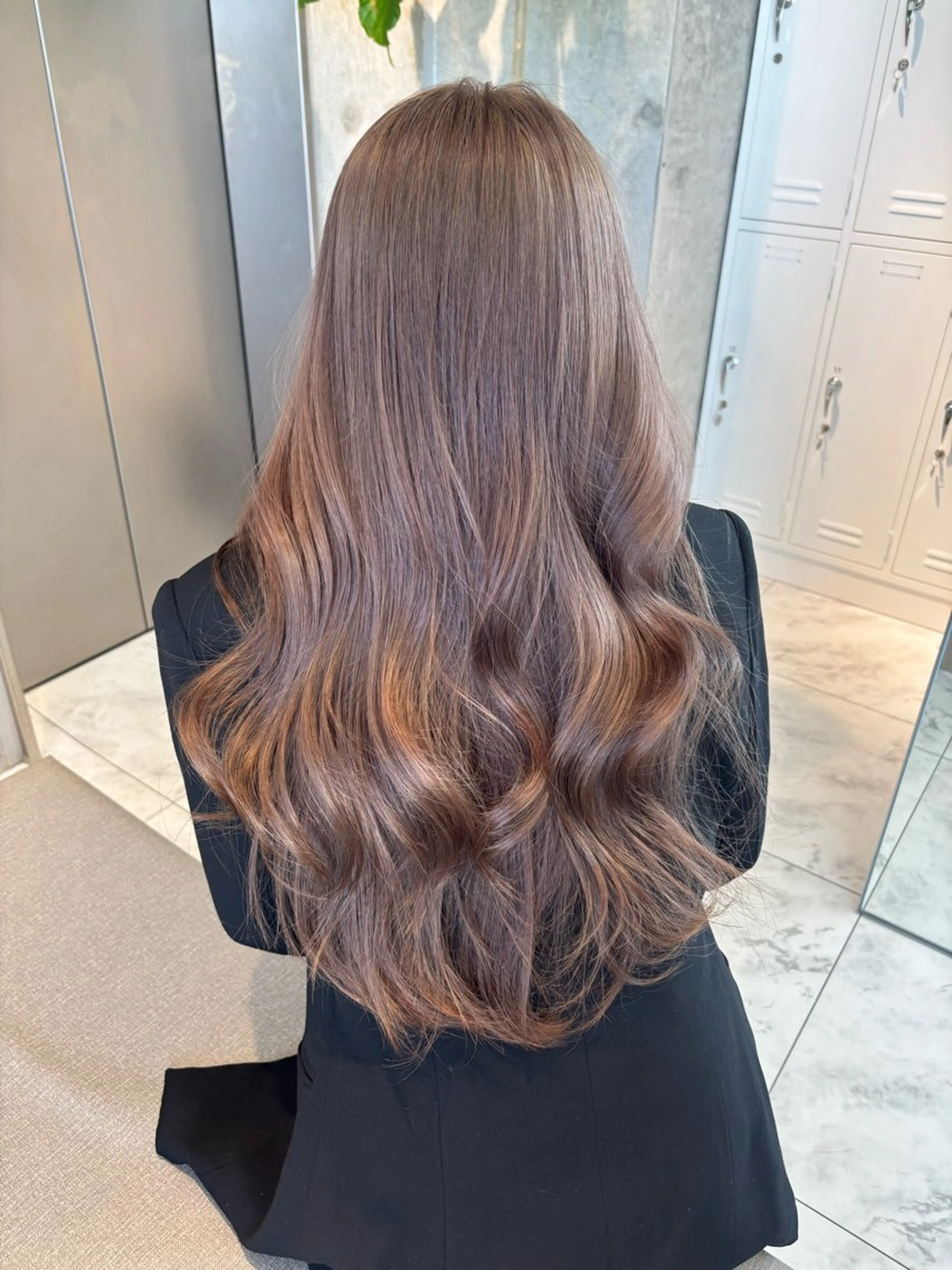 ミディアム カラー ブリーチ ボブ 韓国風ヘア レイヤーカット トリートメント ヘアカラー rina／ベージュ ワンホン/韓国ヘアのヘアスタイル