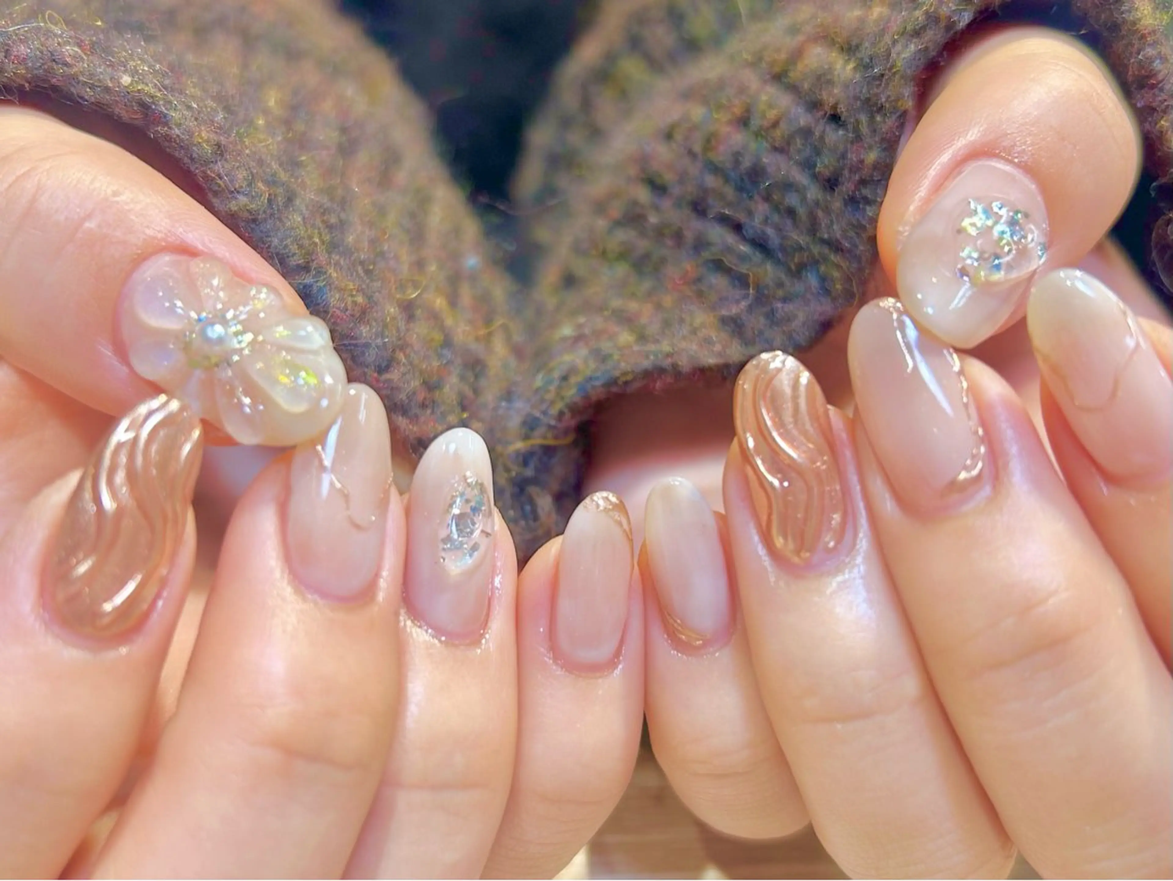 ネイル 持ち込み ニュアンスネイル ぷっくりネイル nail salon Aymのネイルデザイン