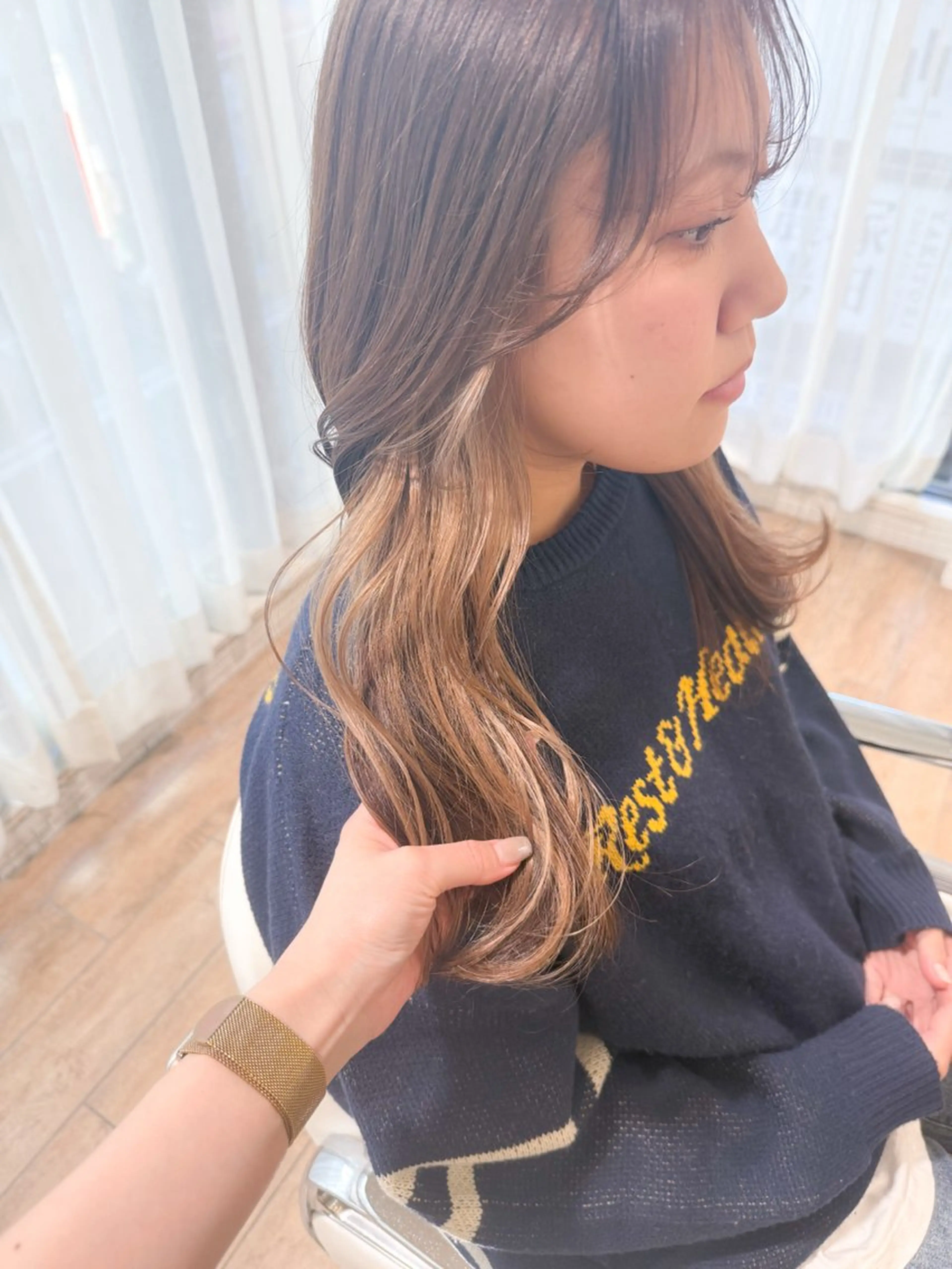 ネイル ミディアムネイル カット ヘアカラー トリートメント ✨カラー支持No.1 🧸ワキ カナコ🧸のヘアスタイル