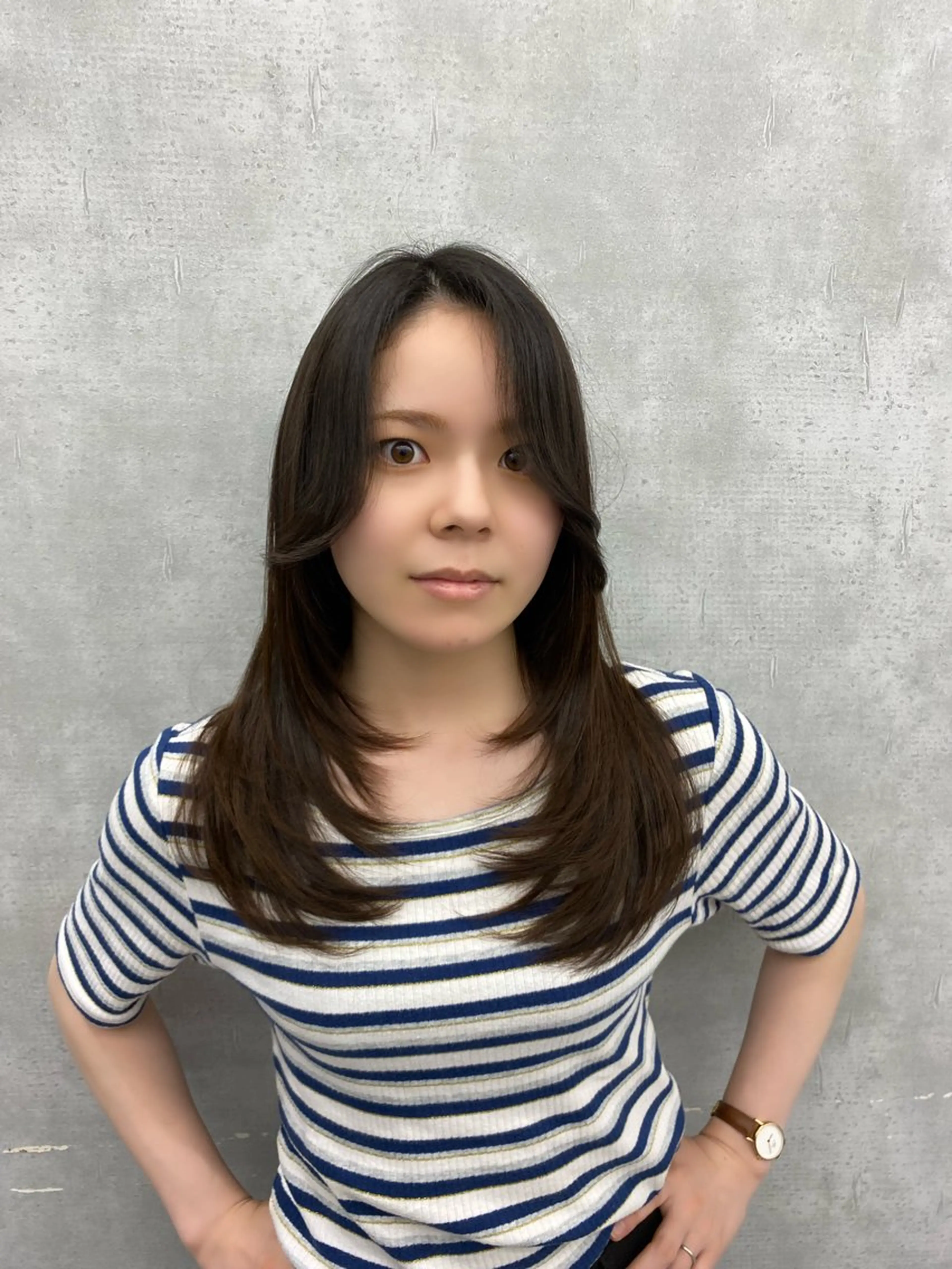 ロング カラー 顔まわりレイヤー 韓国風ヘア レイヤーカット ウルフカット ウルフレイヤー レイヤー/艶カラー /韓国ヘア/高松のヘアスタイル