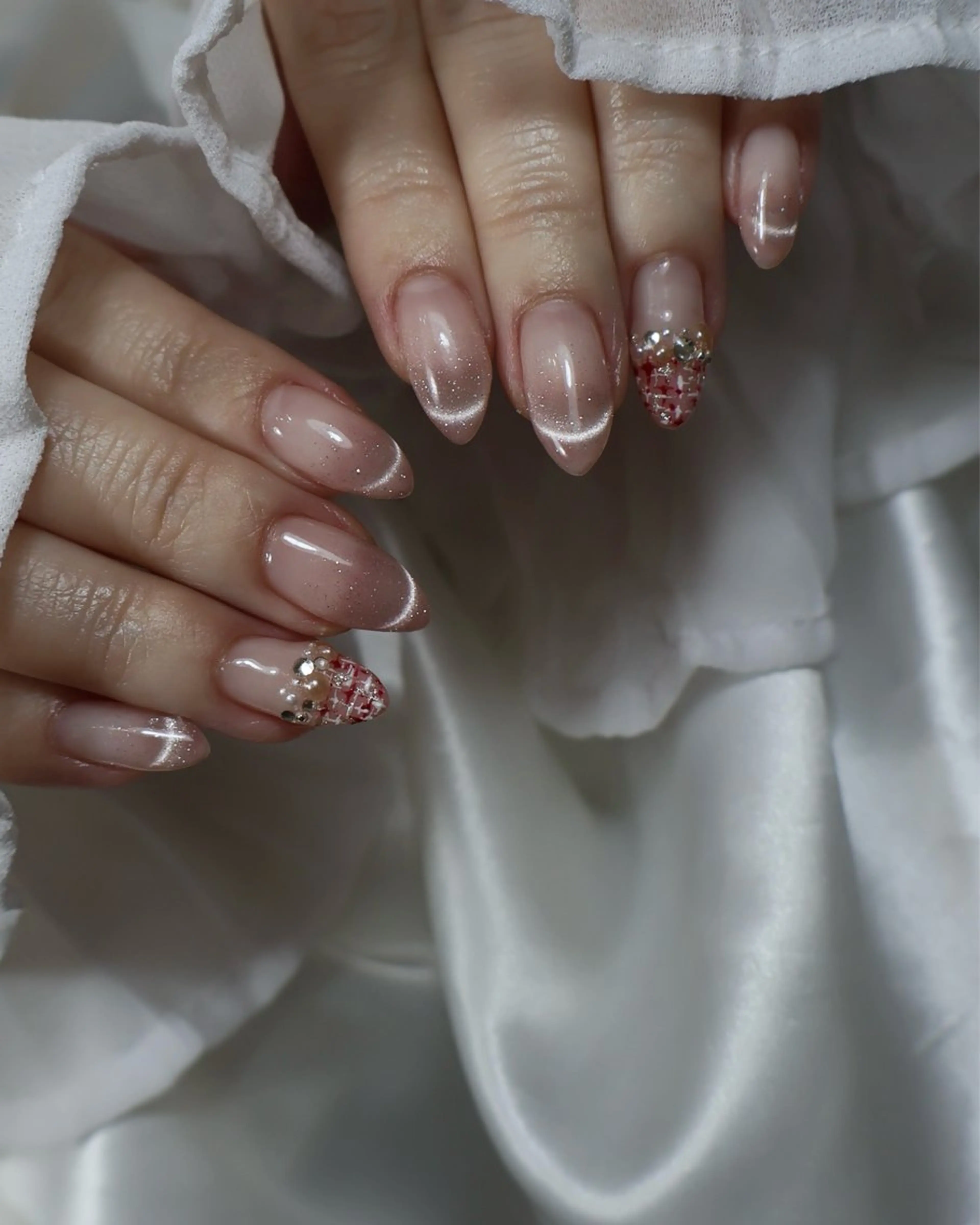 ネイル フレンチネイル マグネットネイル マグネットフレンチ beauty salonM&Iのネイルデザイン