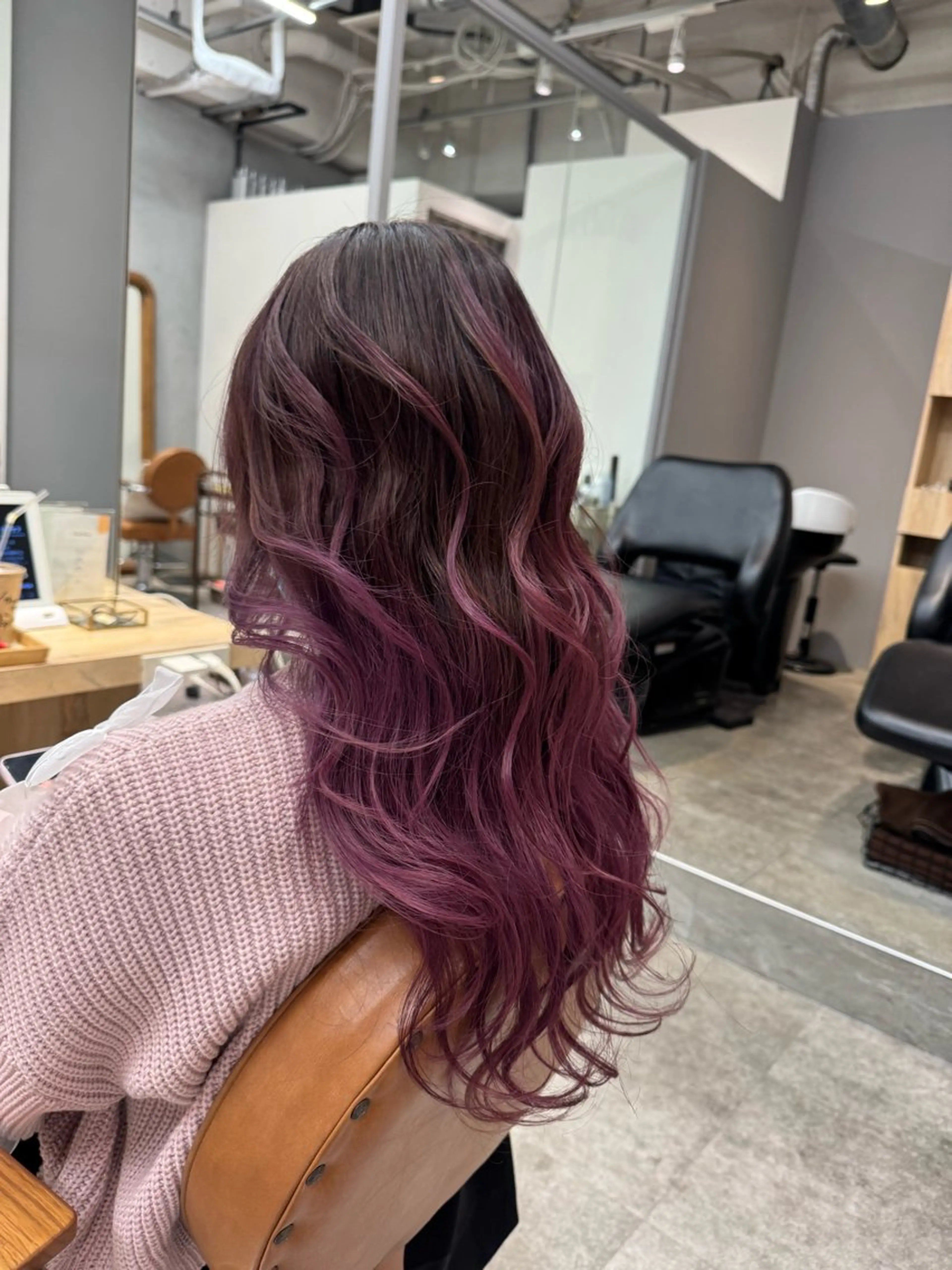 ロング カラー デザインカラー ラベンダーカラー ピンクカラー ピンクラベンダー カット ヘアカラー オスズ 🎀´-のヘアスタイル