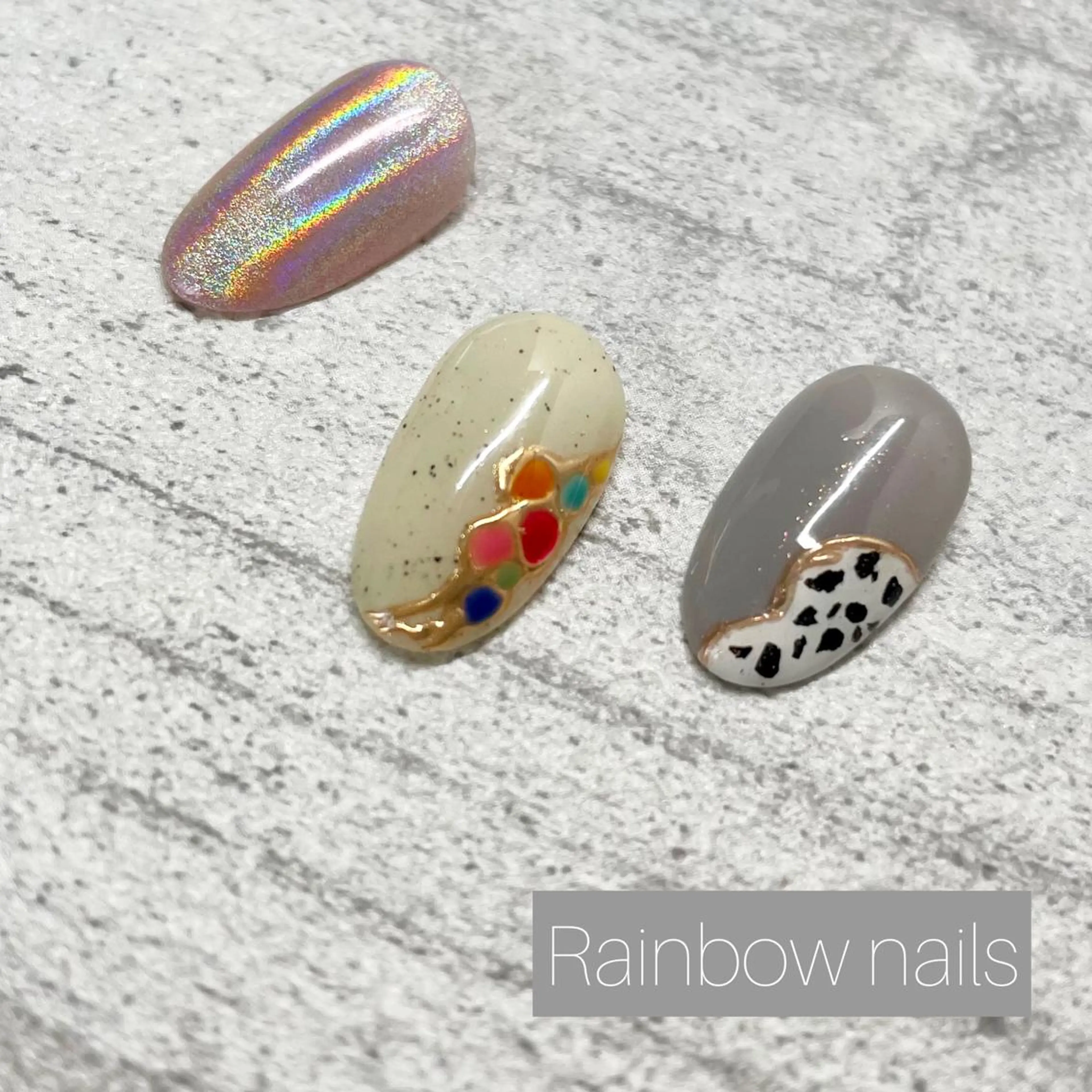 ネイル Rainbow nailsくろちゃんのネイルデザイン