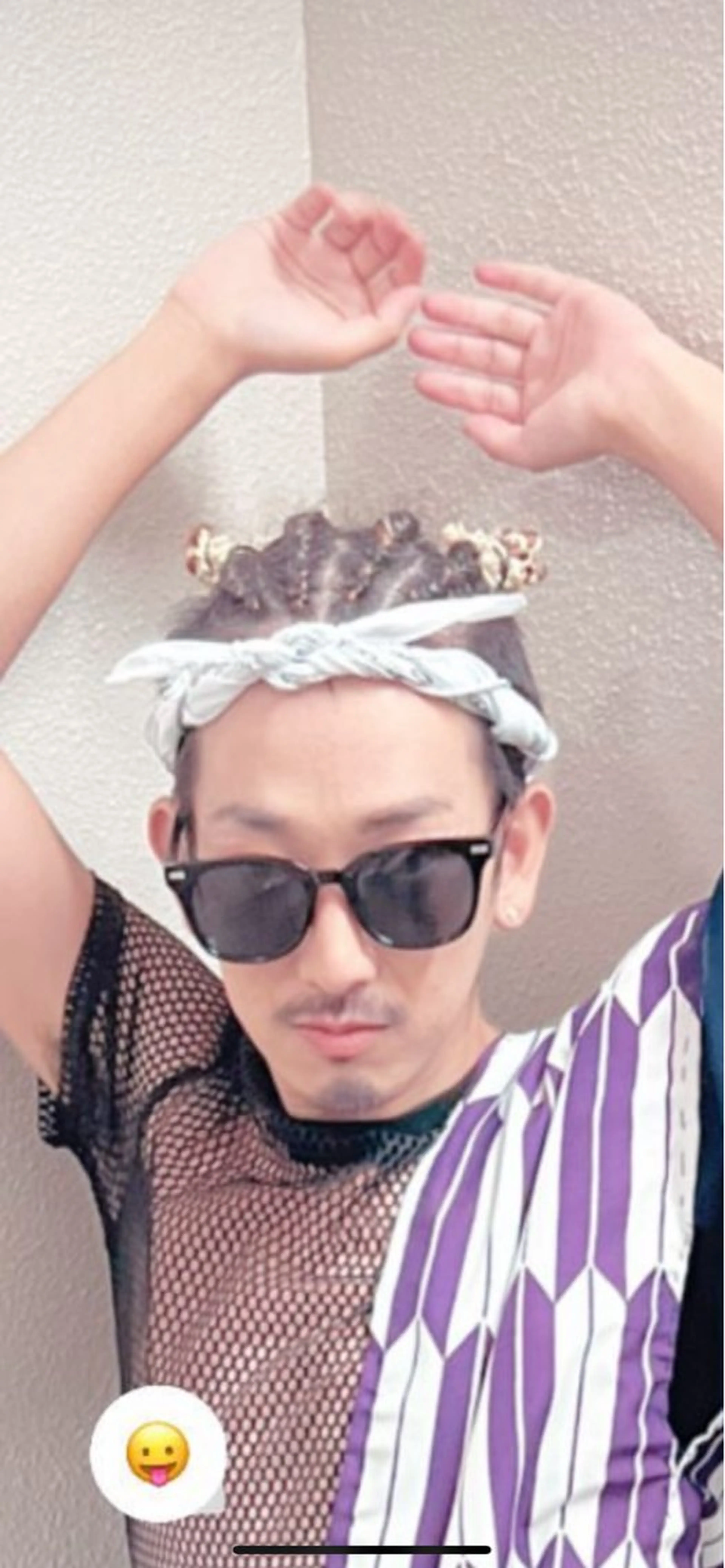 ヘアアレンジ メンズ お団子ヘア エクステ 🌈派手髪エクステ ブレイズ🌈ひろとのヘアスタイル