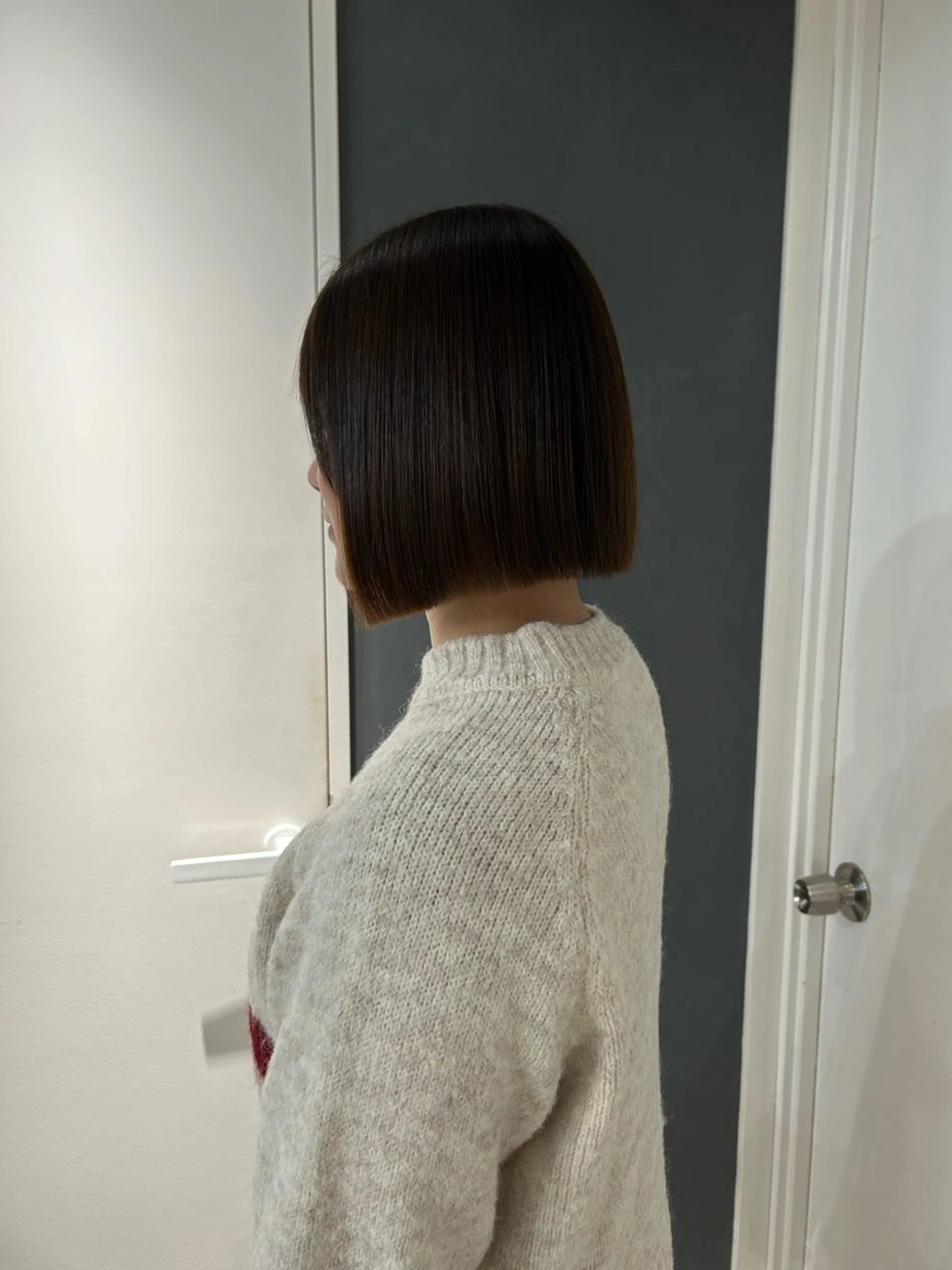 ショート ボブ くせ毛 縮毛矯正 カット 縮毛矯正 トリートメント えり 堀江/ボブ /透明感/レイヤーのヘアスタイル