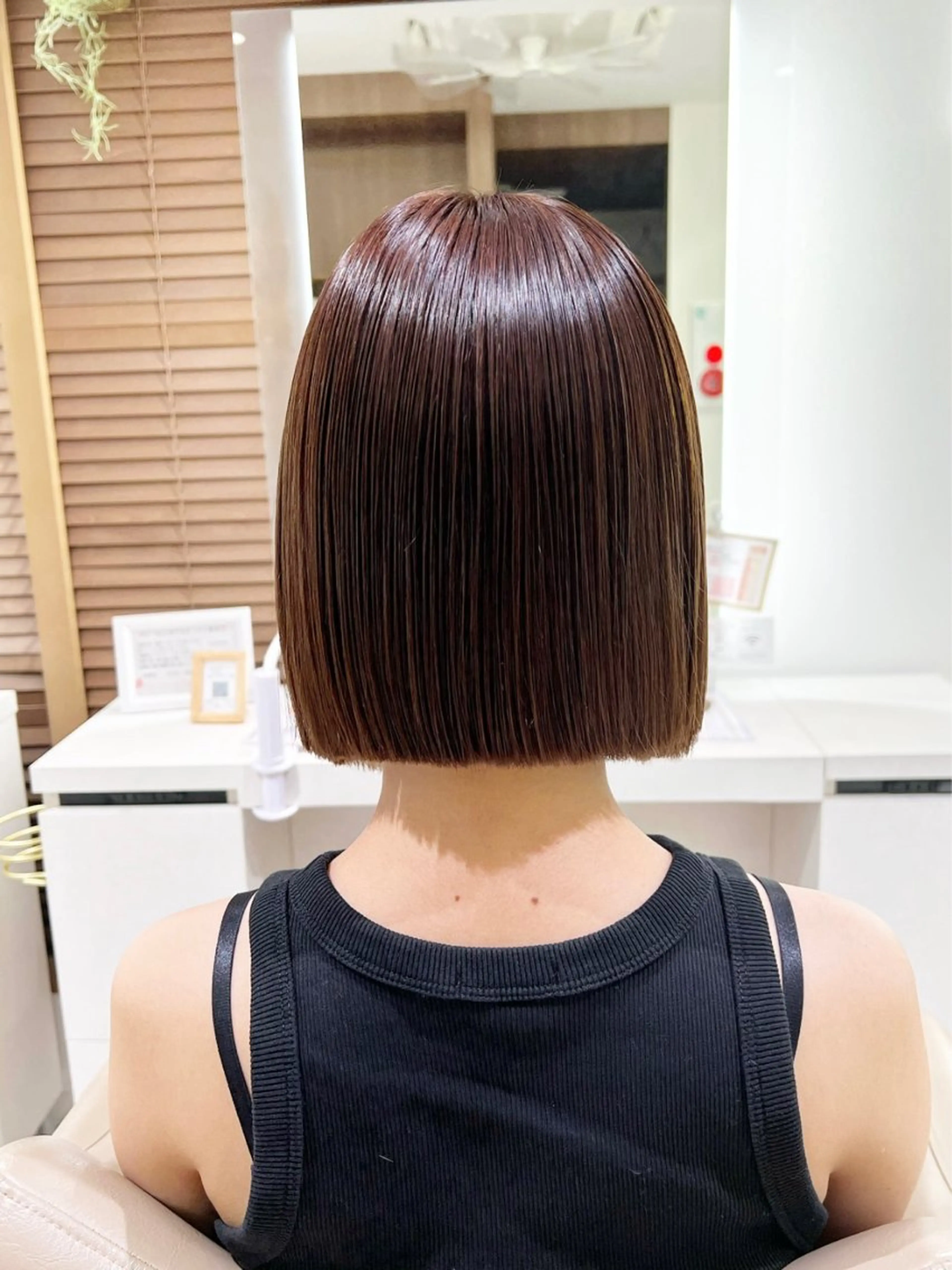 ショート ボブ 髪質改善 カット 縮毛矯正 トリートメント 三箇島陽香/髪質改善 クロスパーマ縮毛矯正のヘアスタイル