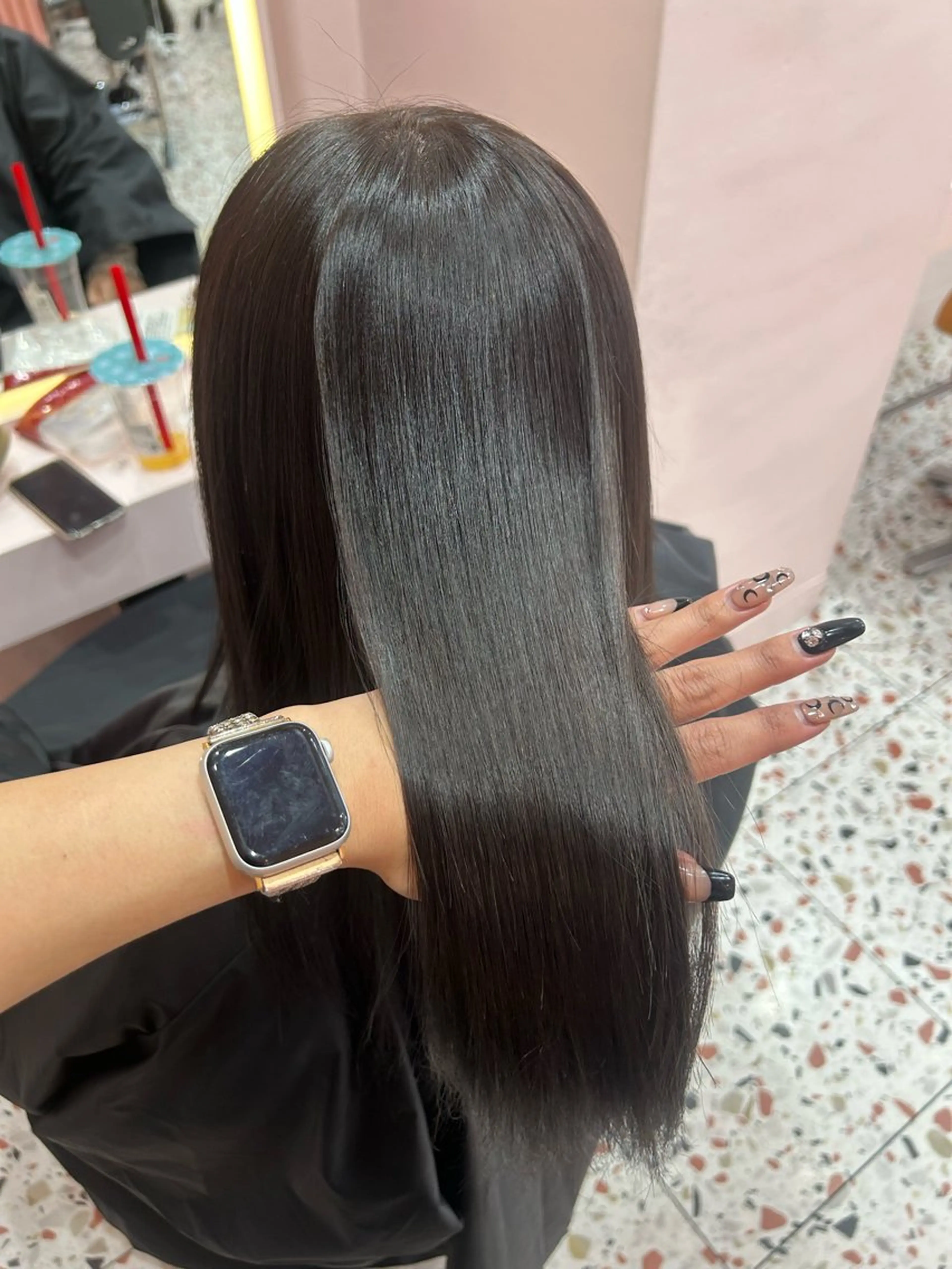 ロング カラー ブルーカラー グレージュ ラベンダーカラー 小顔カット トリートメント カット ヘアカラー トリートメント 原宿／ワンホンヘア SAAYA🖤のヘアスタイル