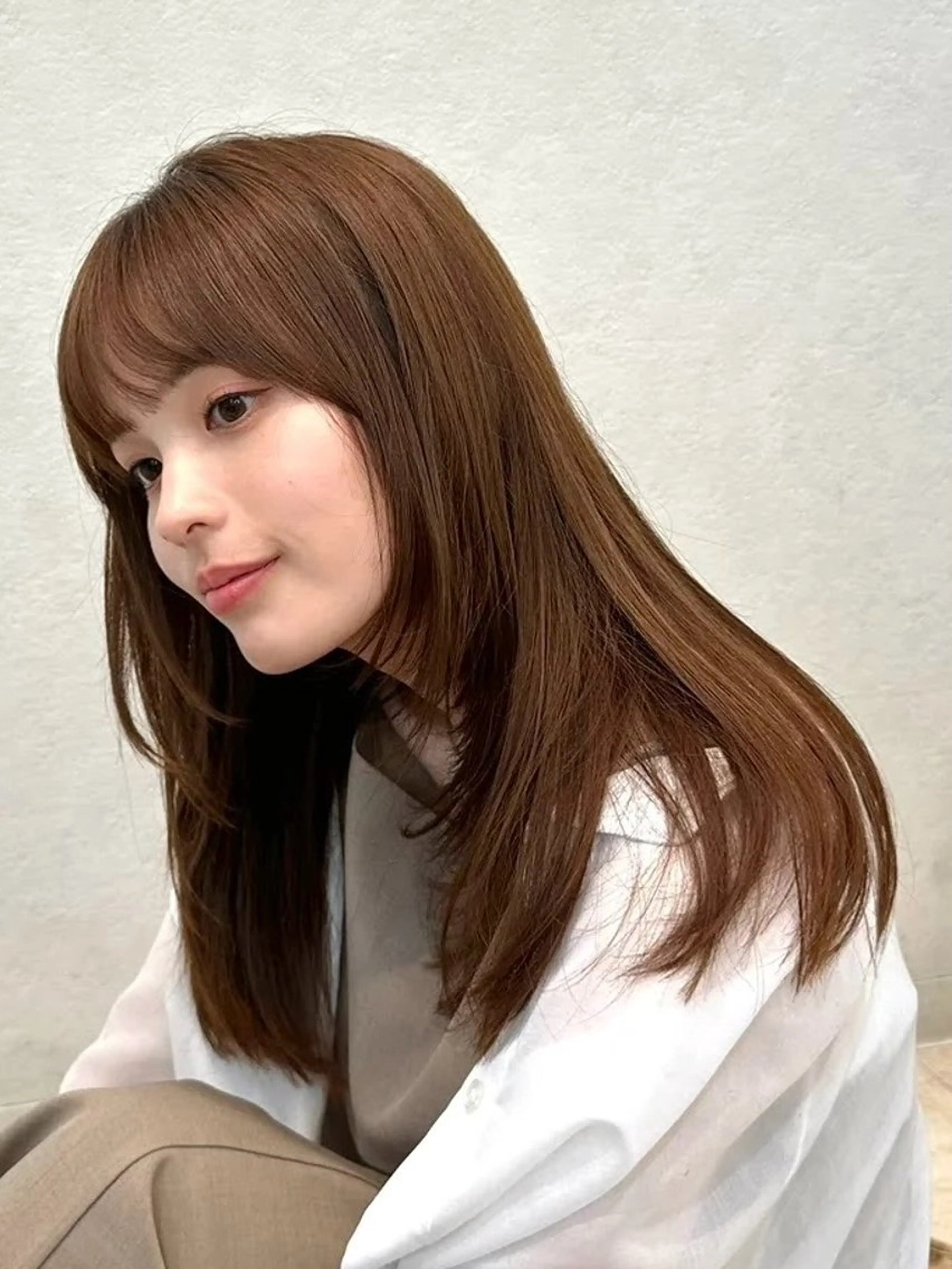 ロング カラー パーマ カット トリートメント ヘッドスパ kazuki【顔周り ×レイヤーカット】のヘアスタイル