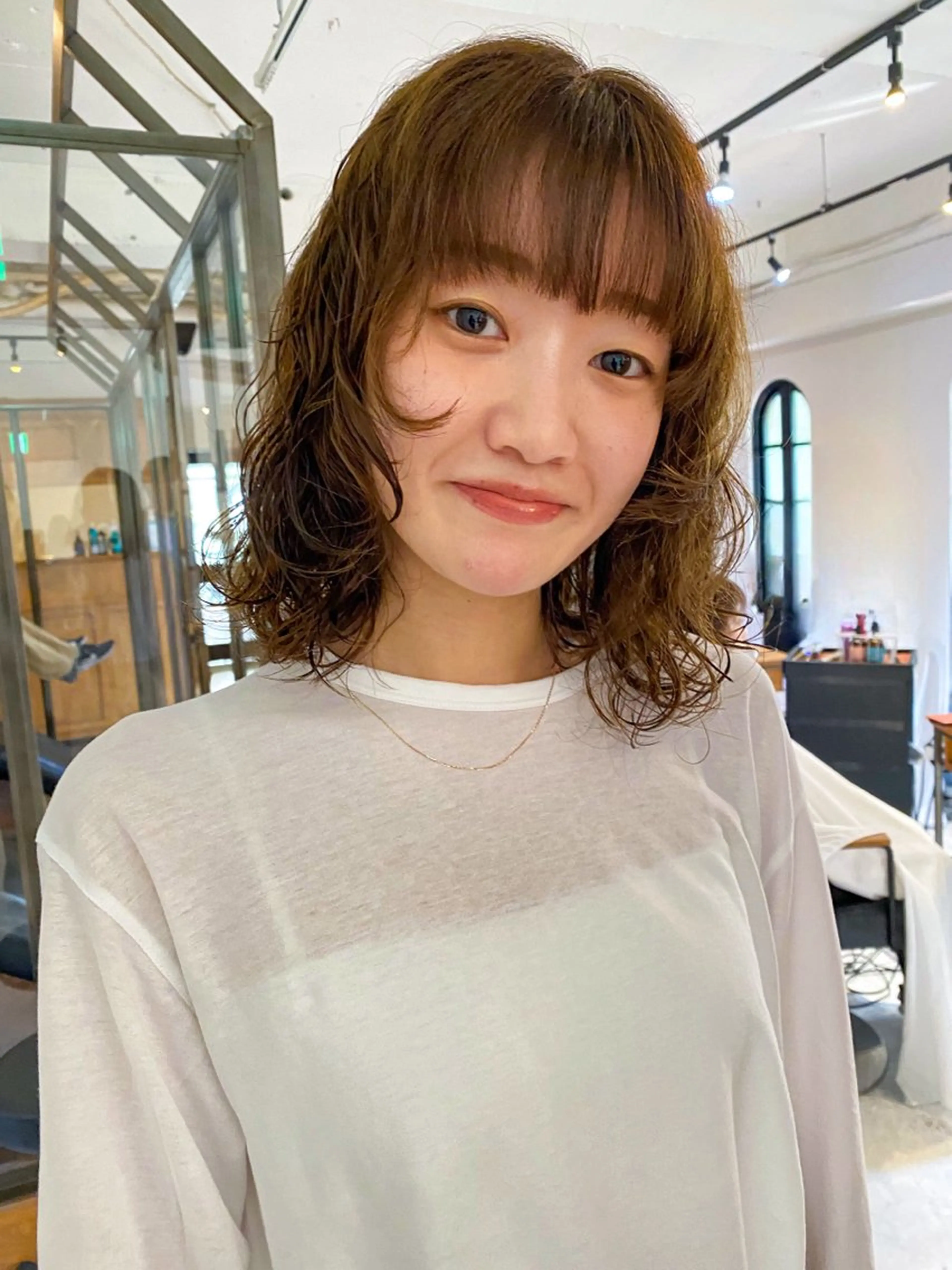 ミディアム パーマ FERIA 緑地公園 ⭐️伏田愛奈⭐️のヘアスタイル