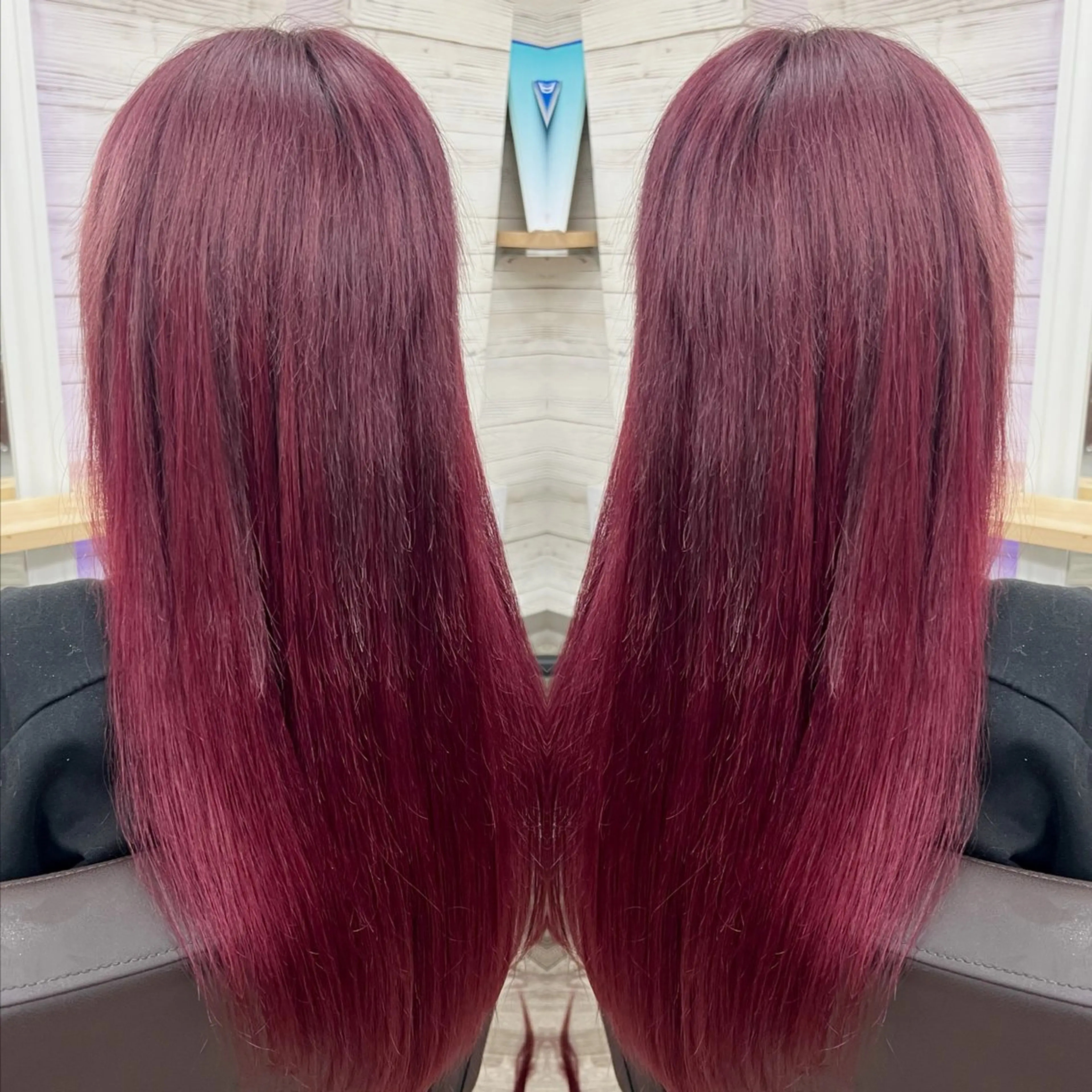 ロング カラー ヘアアレンジ シールエクステ ブリーチ ピンクカラー エクステ 枝毛カット＆髪質改善 満足NO.1岡しゃんのヘアスタイル