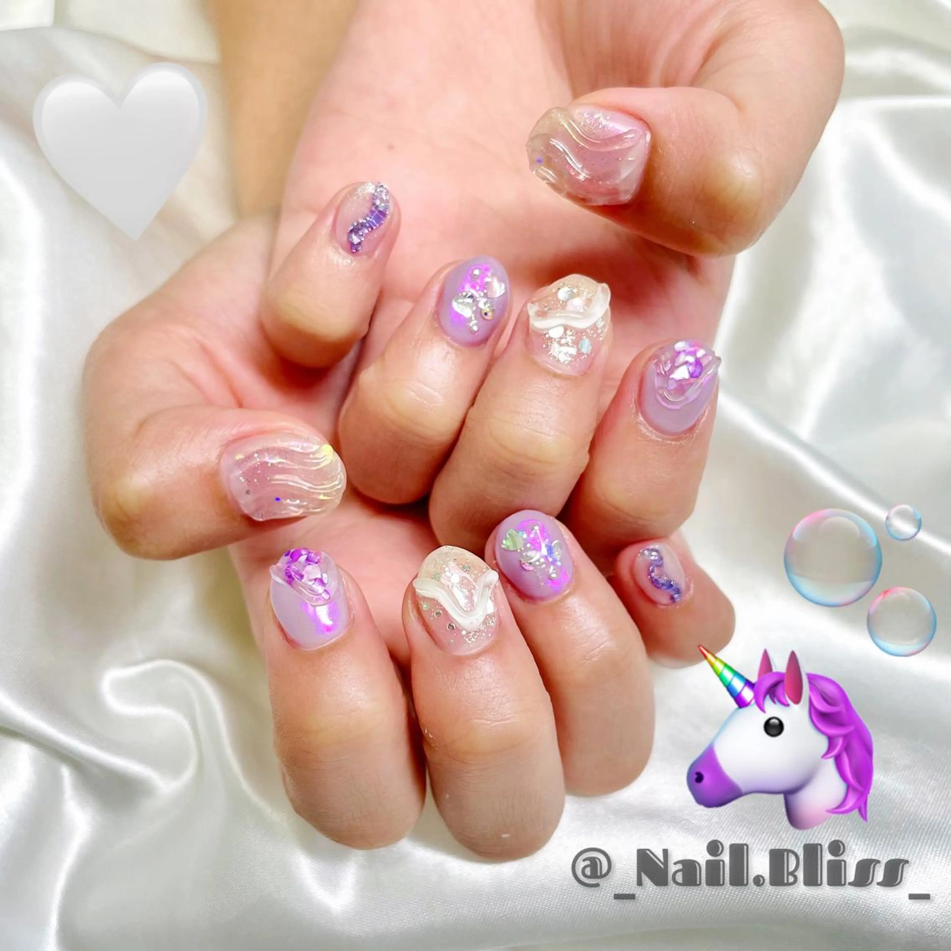 ネイル 氷ネイル・うるうるネイル ハンドネイル NAIL BLISSのネイルデザイン