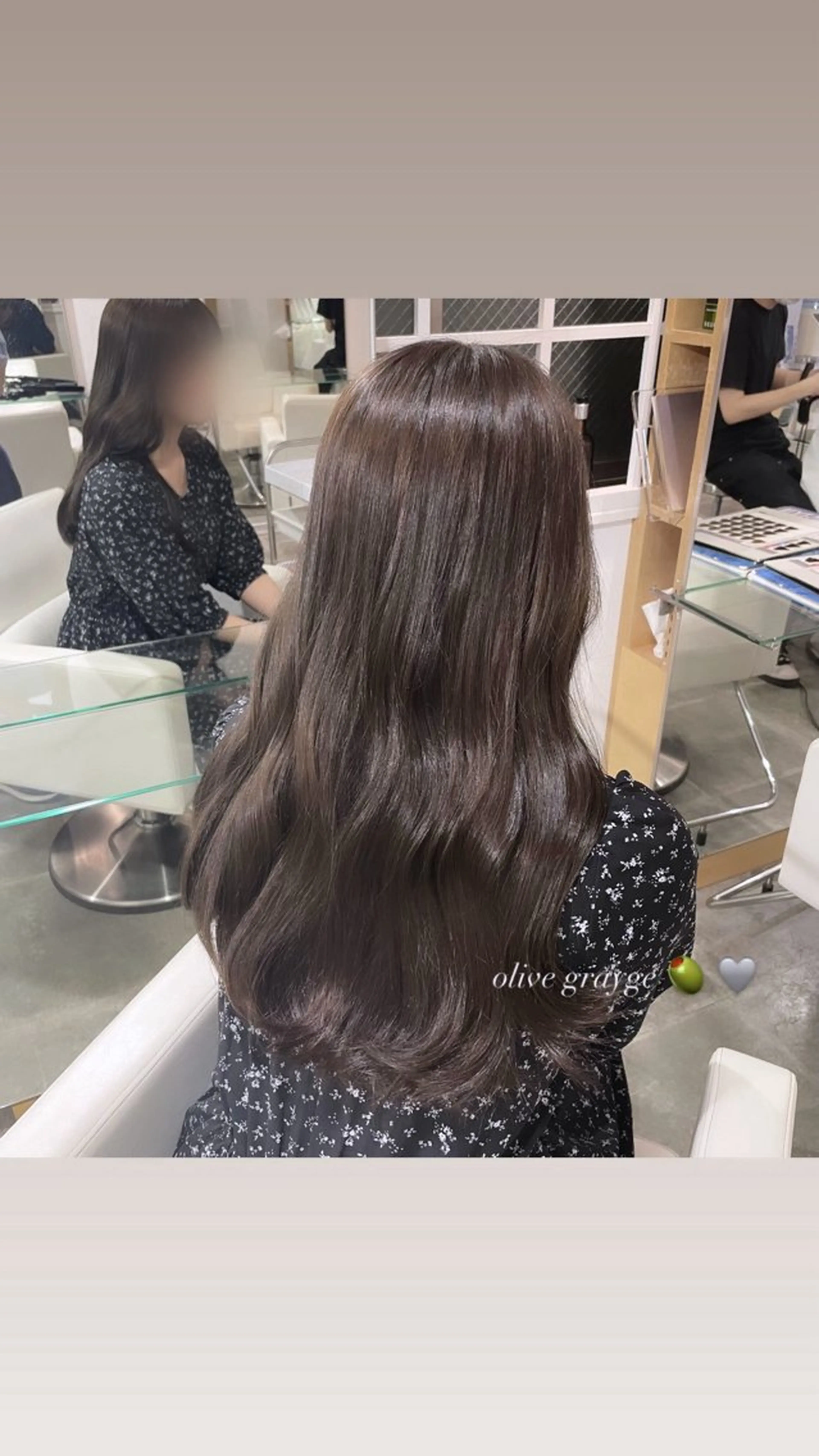 ロング カラー グレージュ オリーブグレージュ オリーブグレー 透明感カラー/ 池袋/nana 🦋のヘアスタイル