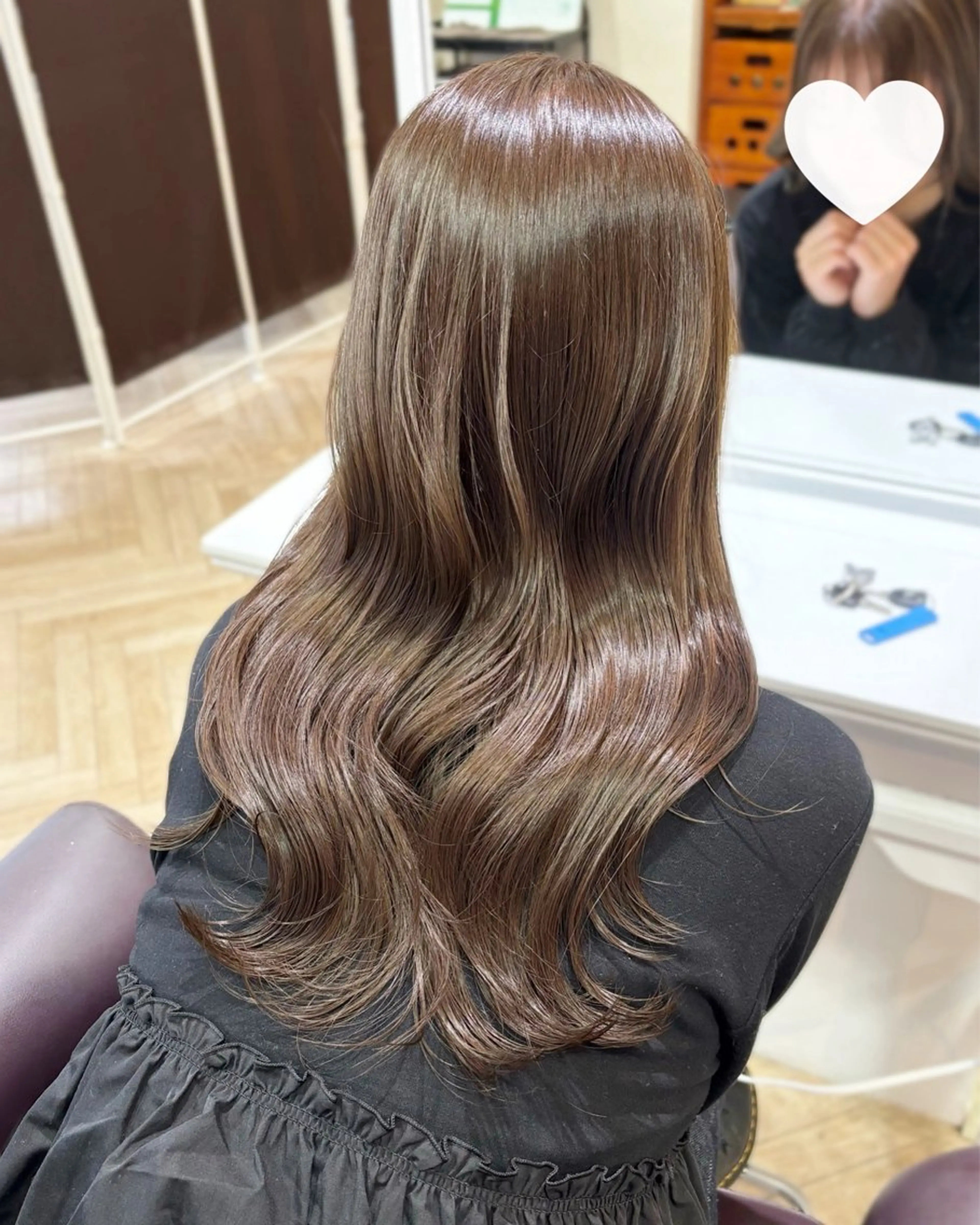 ロング カラー ブリーチ 透明感カラー ブリーチなしカラー オリーブカラー 🌈縮毛矯正特化 杉浦　夏生のヘアスタイル