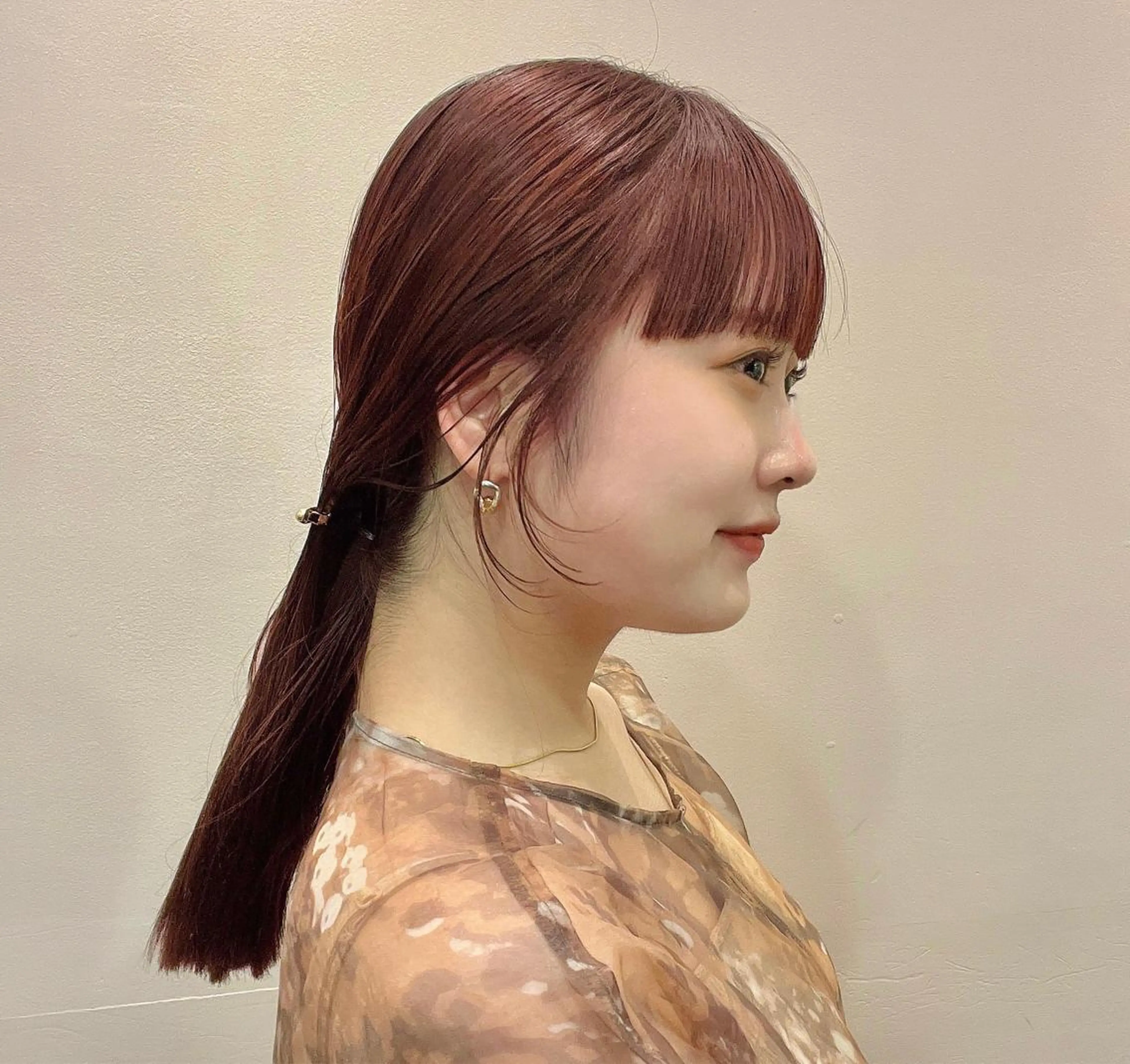 ミディアム カット ヘアカラー トリートメント 🌸暖色カラー/ボブ 一色愛海🌸のヘアスタイル