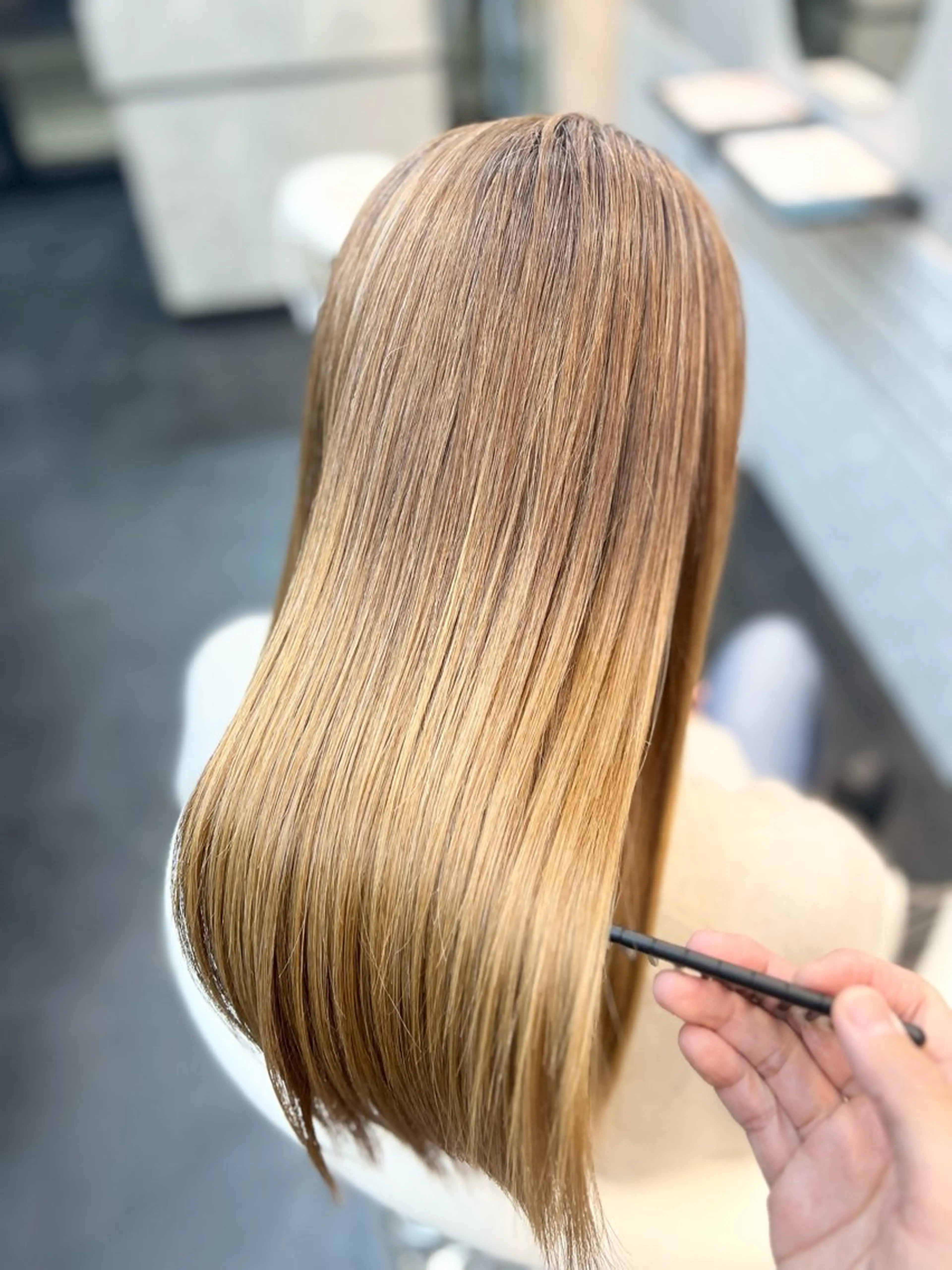 ロング ケアカラー ボブ 顔周りカット ハイライト 髪質改善 トリートメント ✨艶髪・絹髪特化✨ Lit  hairのヘアスタイル