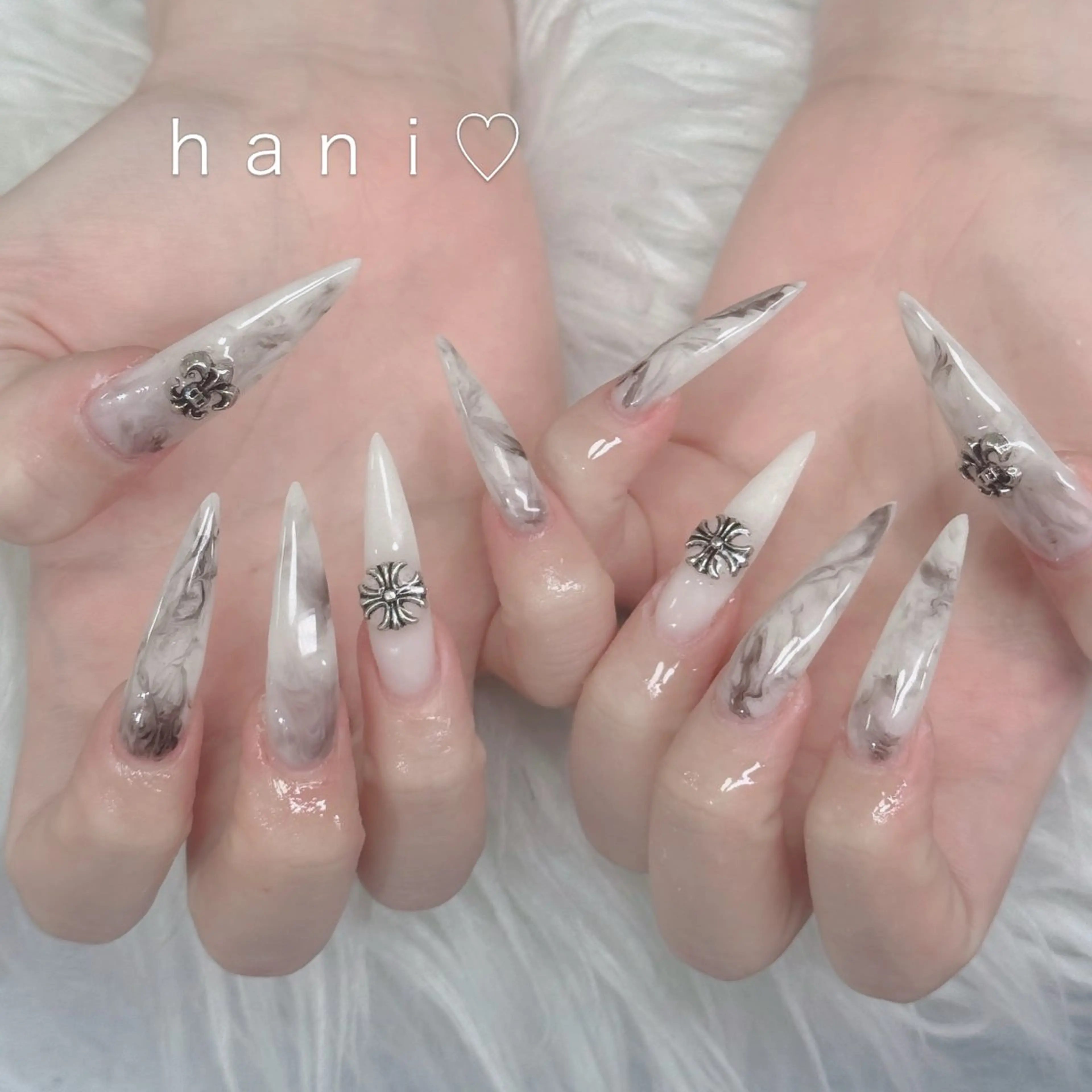 ネイル フットネイル フレンチネイル グラデーション 韓国ネイル ロングネイル ハンドネイル Hani Nail Salonのネイルデザイン