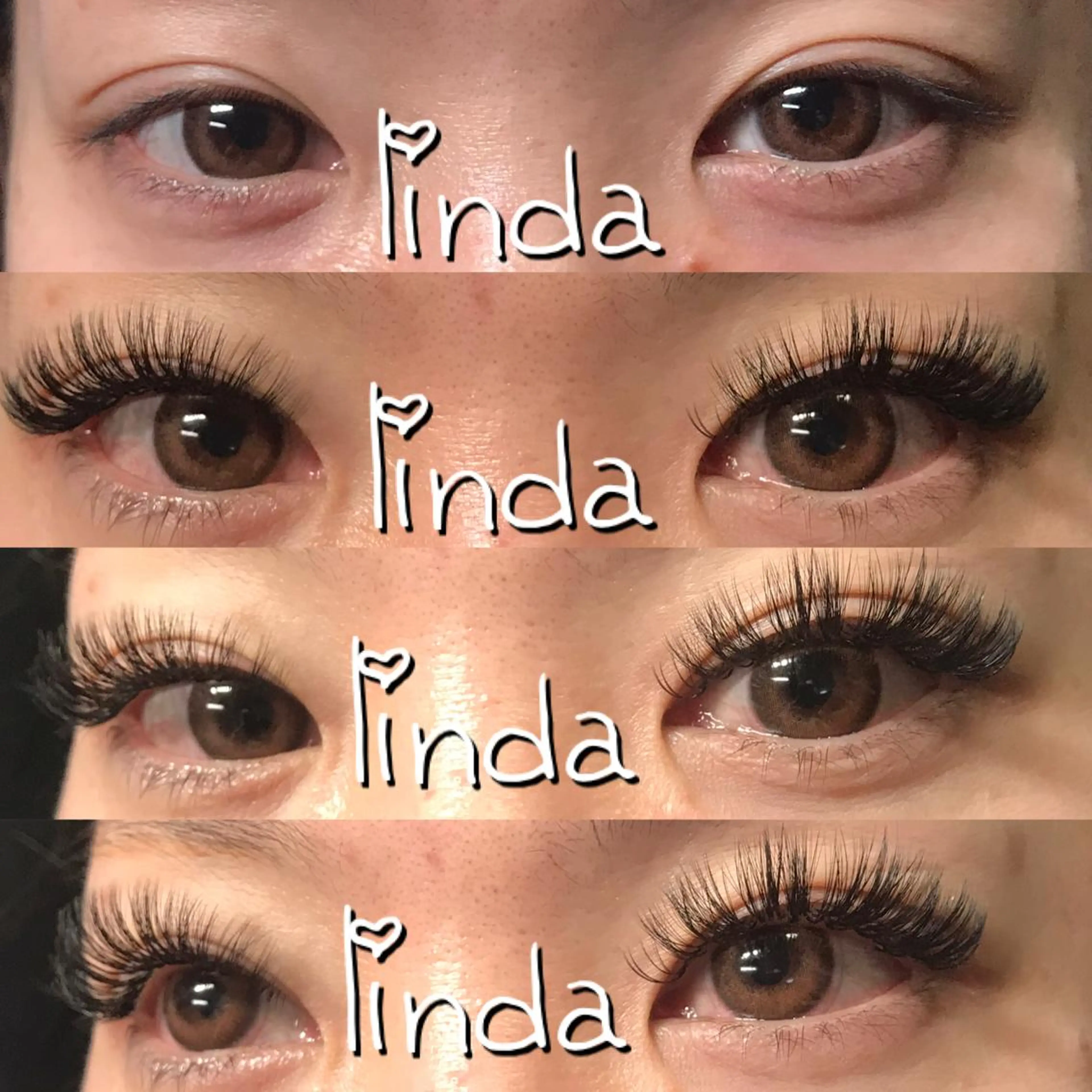 マツエク・マツパ 付け放題 ボリュームラッシュ linda lashesのマツエク・マツパデザイン