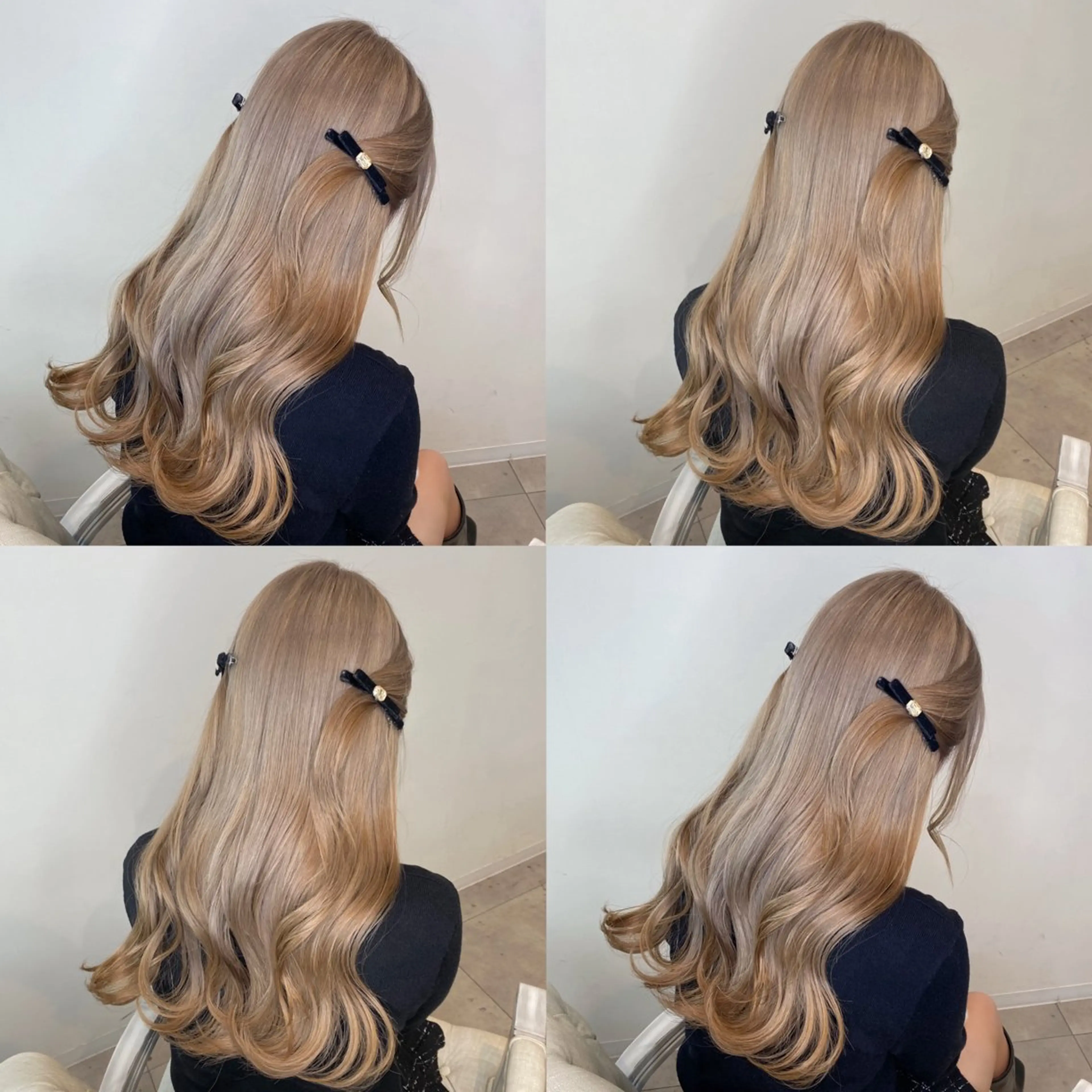 ロング カラー ベージュカラー ブリーチ ケアブリーチ ダブルカラー ハイトーンカラー 肌に馴染むハイトーン /ミルクティーカラーのヘアスタイル