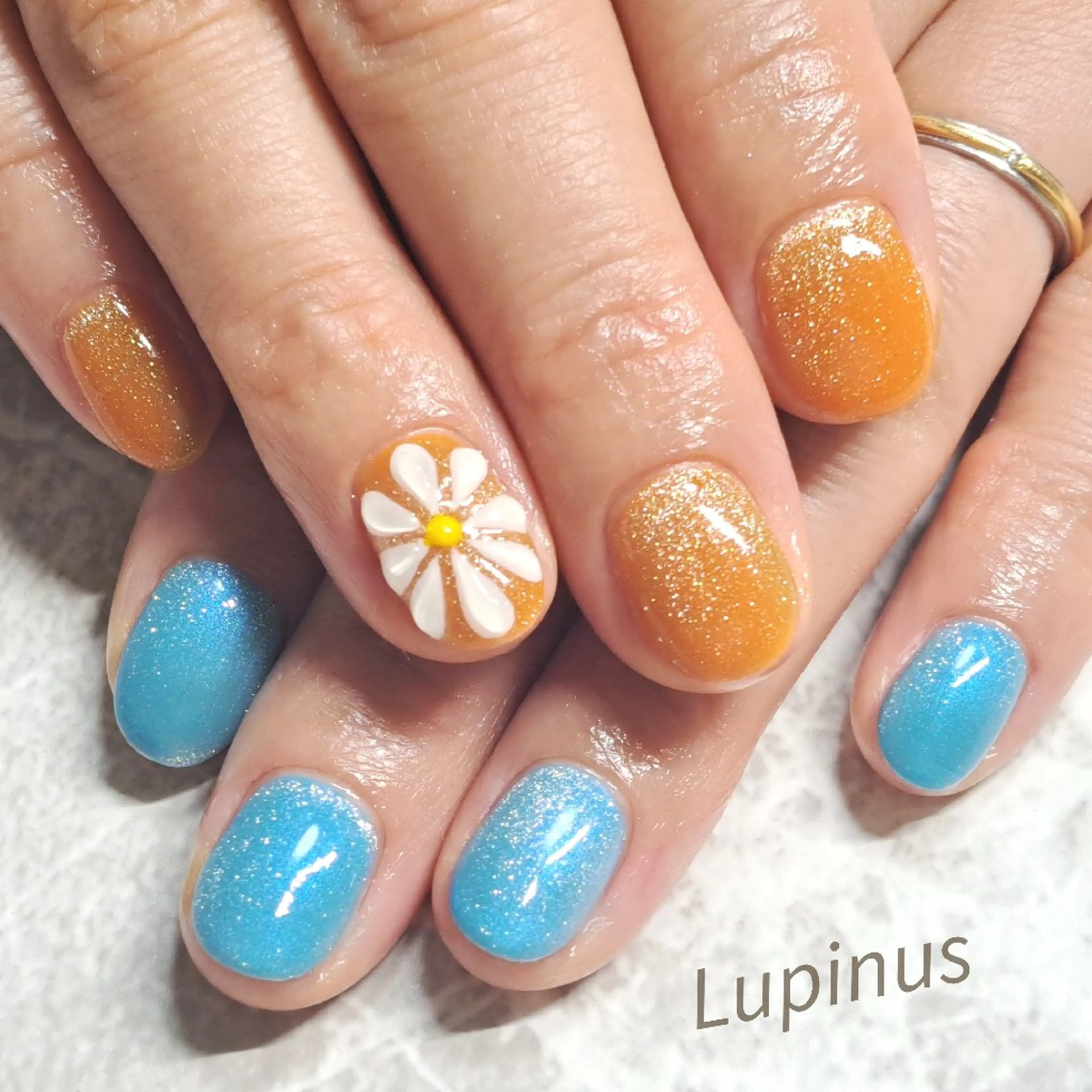 ネイル フラワーネイル マグネットネイル Lupinus ルピナスのネイルデザイン