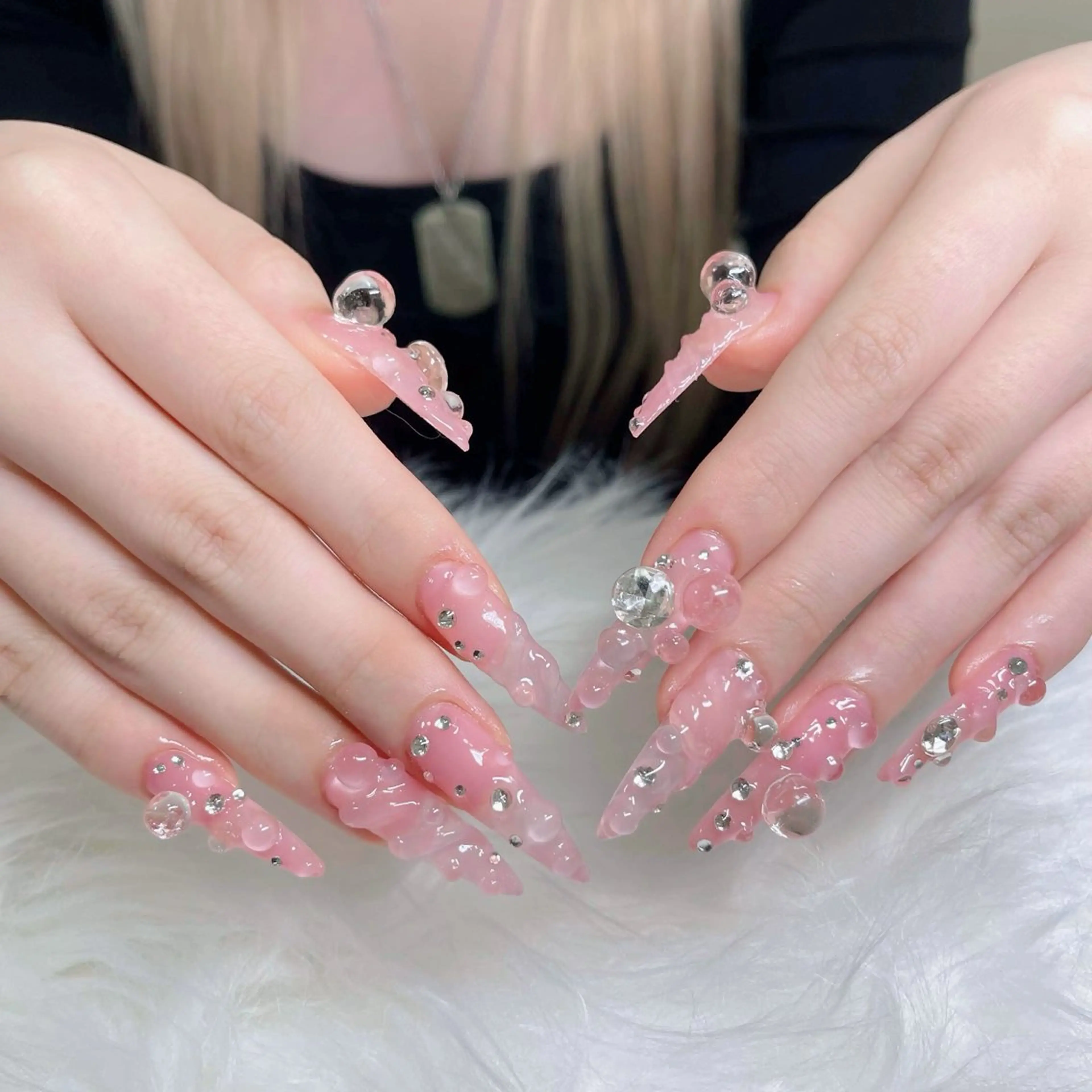 ネイル フットネイル フレンチネイル グラデーション 韓国ネイル ロングネイル ハンドネイル Hani Nail Salonのネイルデザイン