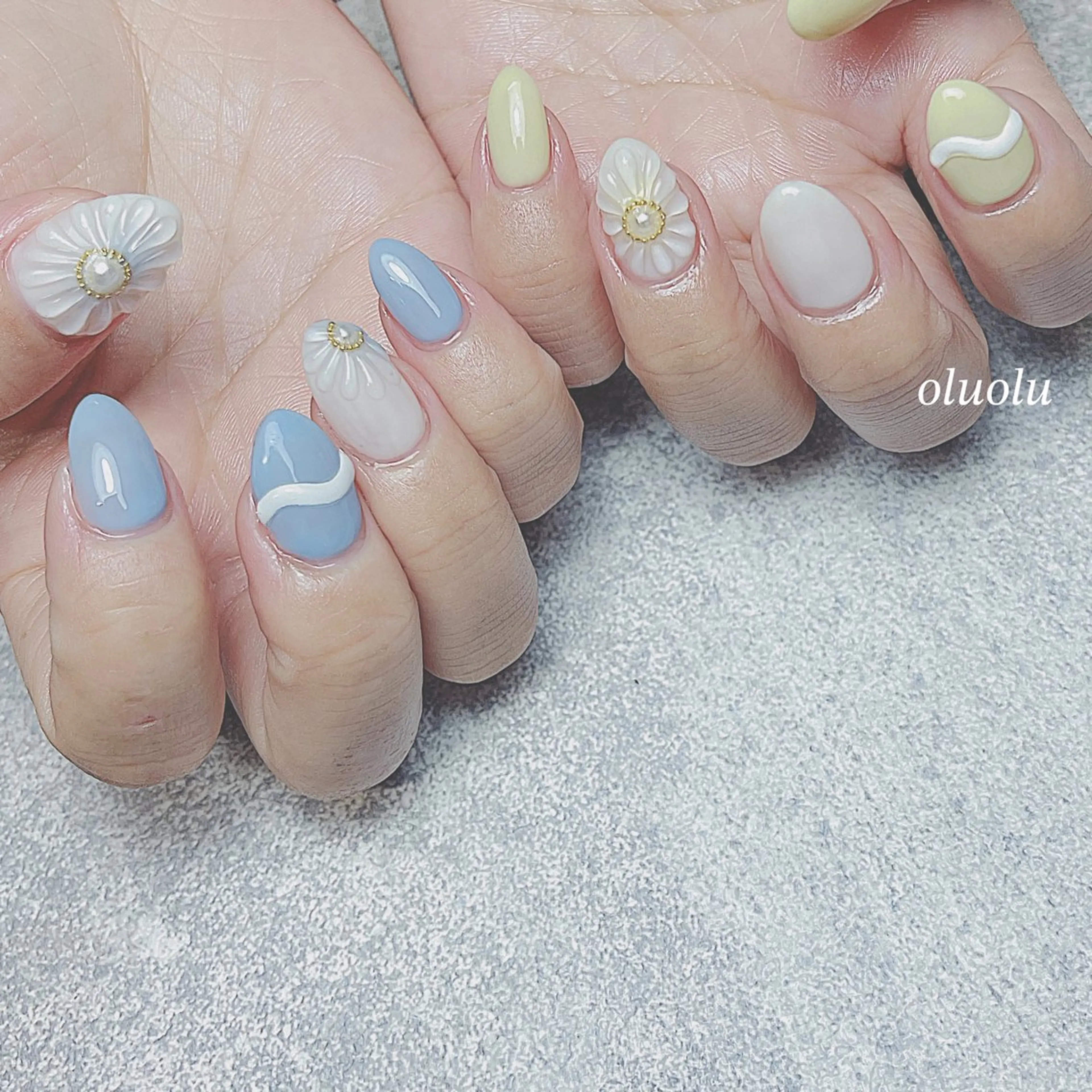 ネイル アートネイル フラワーネイル フットネイル ニュアンスネイル パステルネイル ハンドネイル 大村 紬華のネイルデザイン