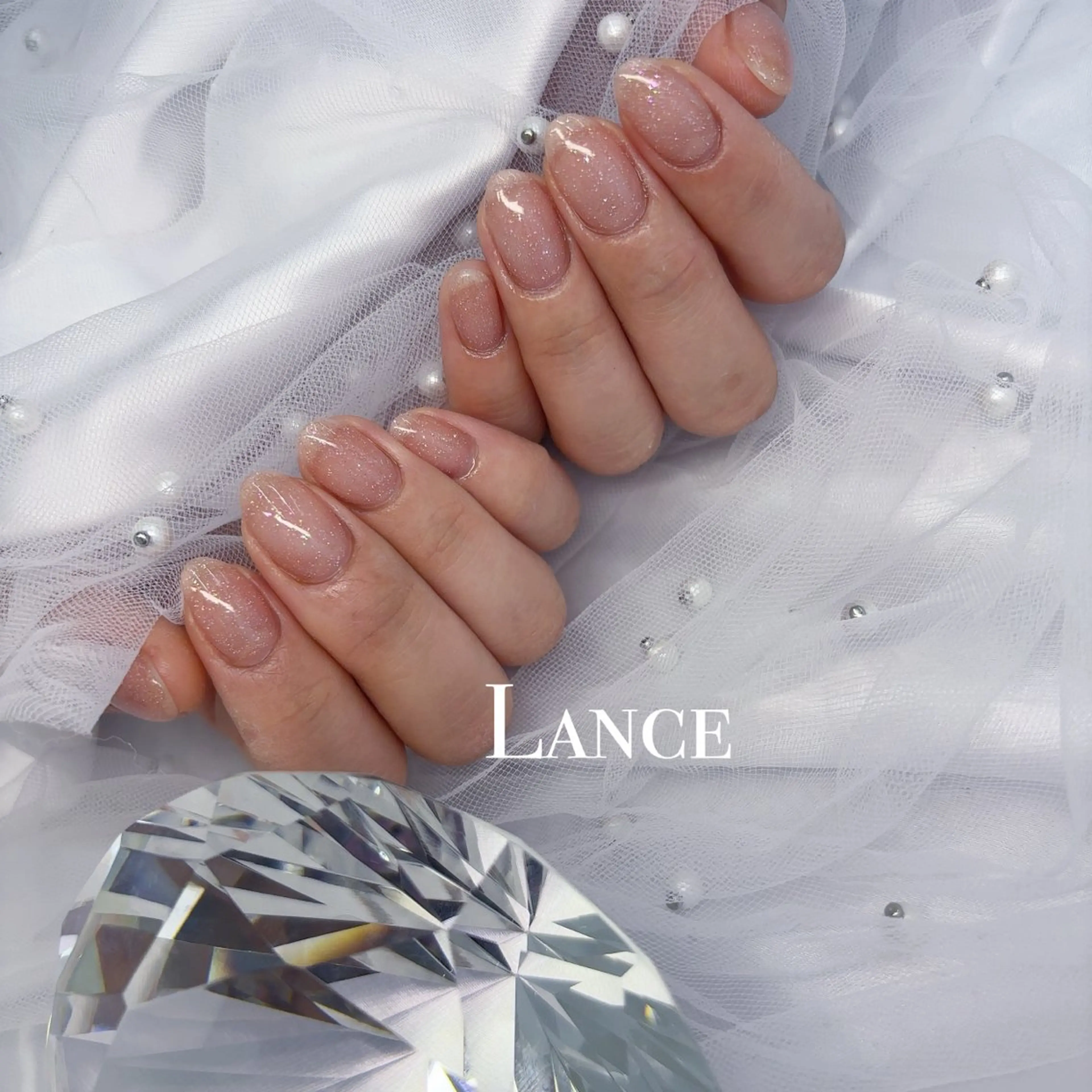 ネイル オーロラネイル ドット フットネイル 氷ネイル・うるうるネイル キラキラネイル ハンドネイル Lance nailのネイルデザイン