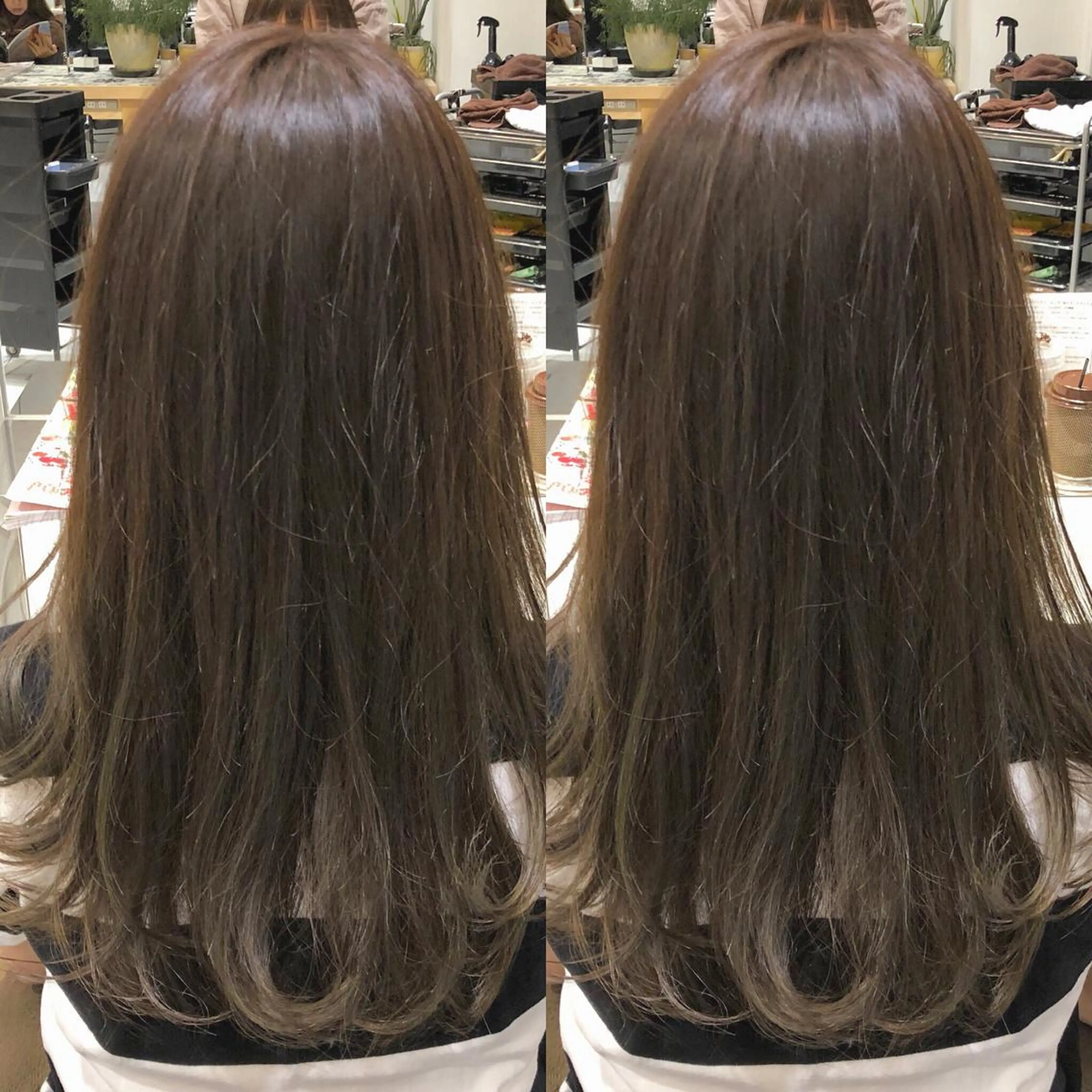 ロング カラー グラデーションカラー グレージュ イルミナカラー カット ヘアカラー トリートメント 荒木 依莉亜のヘアスタイル
