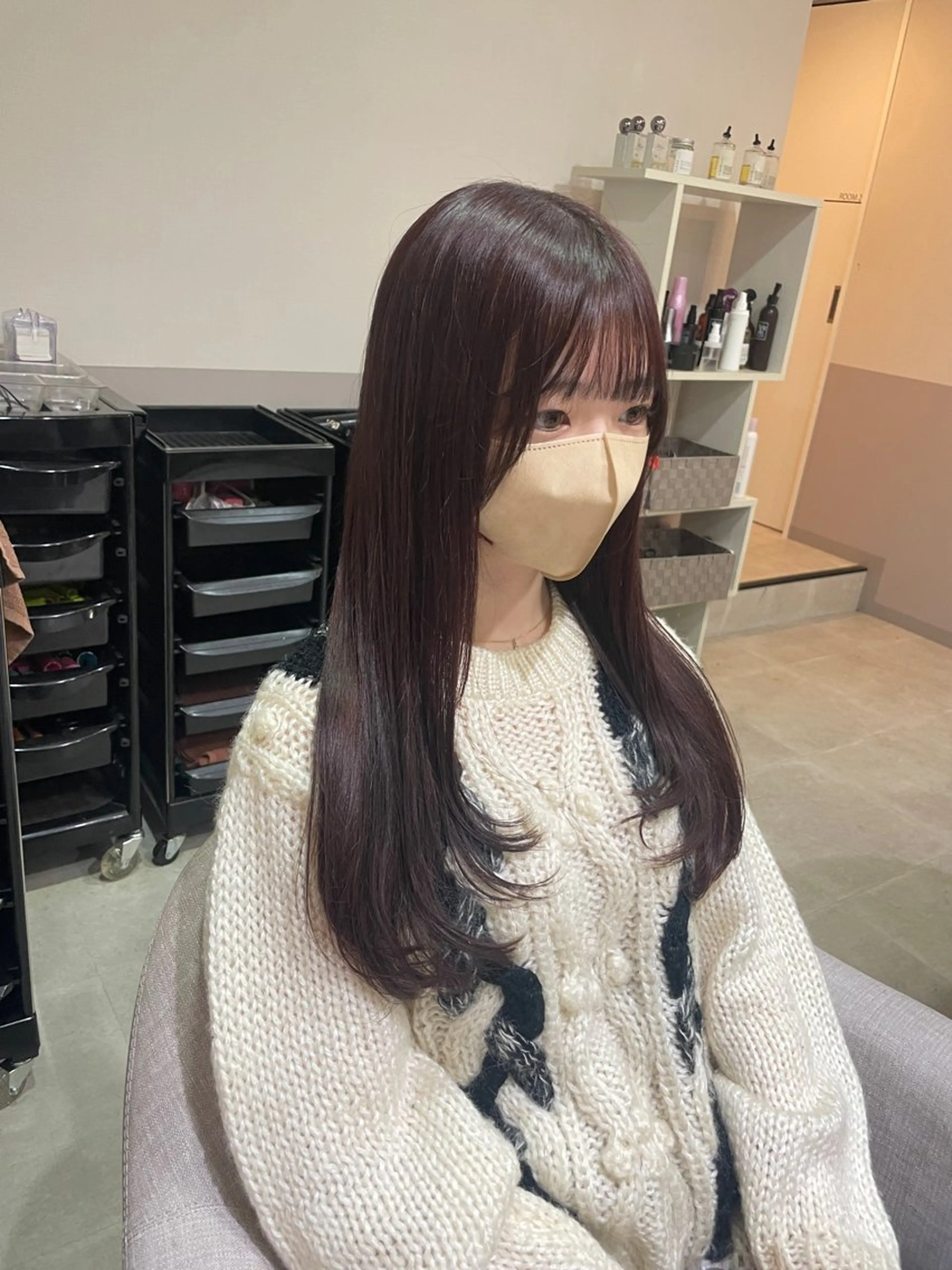 ロング カラー ブラウンカラー ピンクカラー レイヤーカット HARUKA韓国ヘア /Luana梅田のヘアスタイル