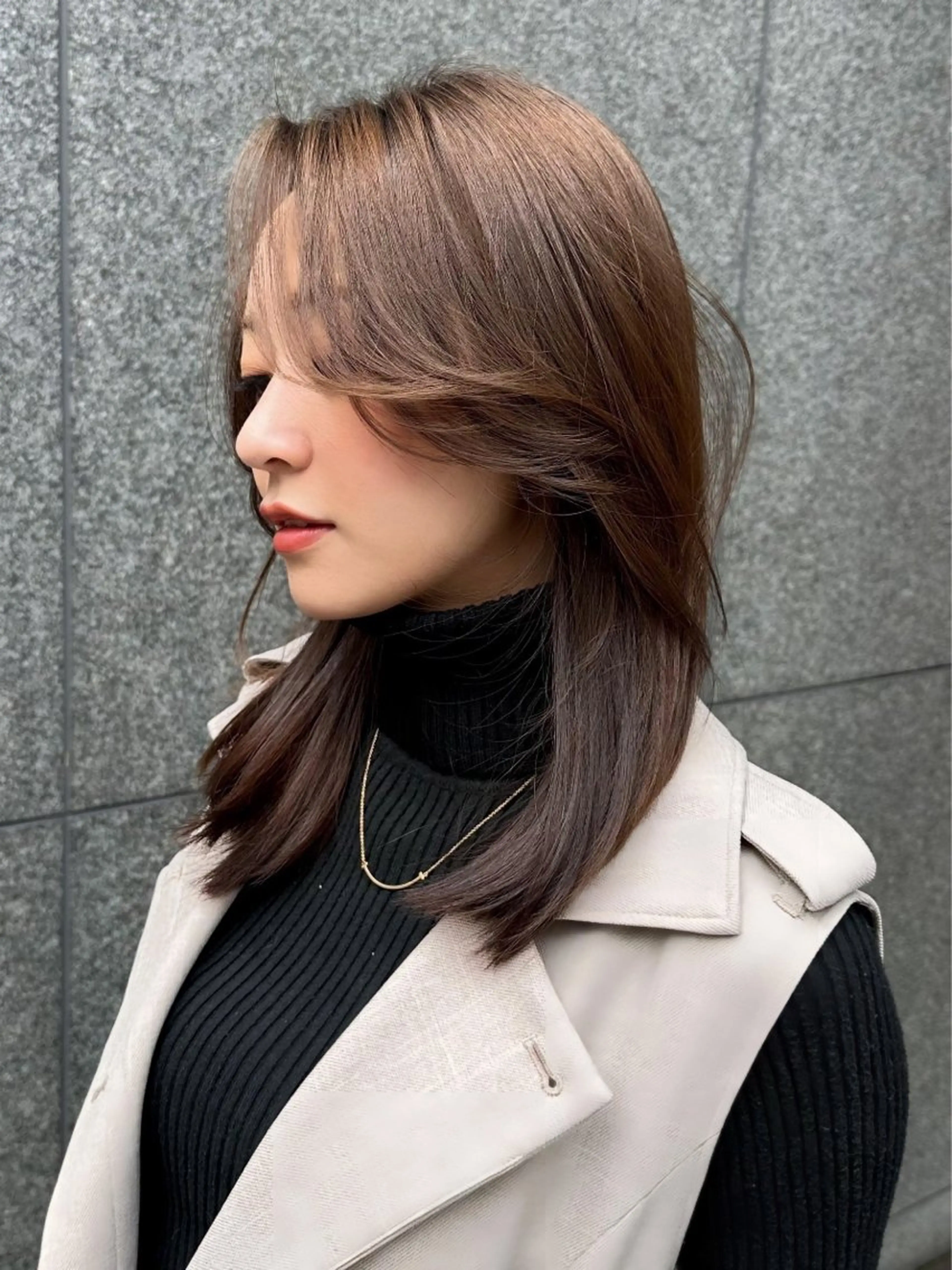 セミロング カラー パーマ ヘアアレンジ ⭐️銀座/ショート/ 艶カラー/りょうがのヘアスタイル