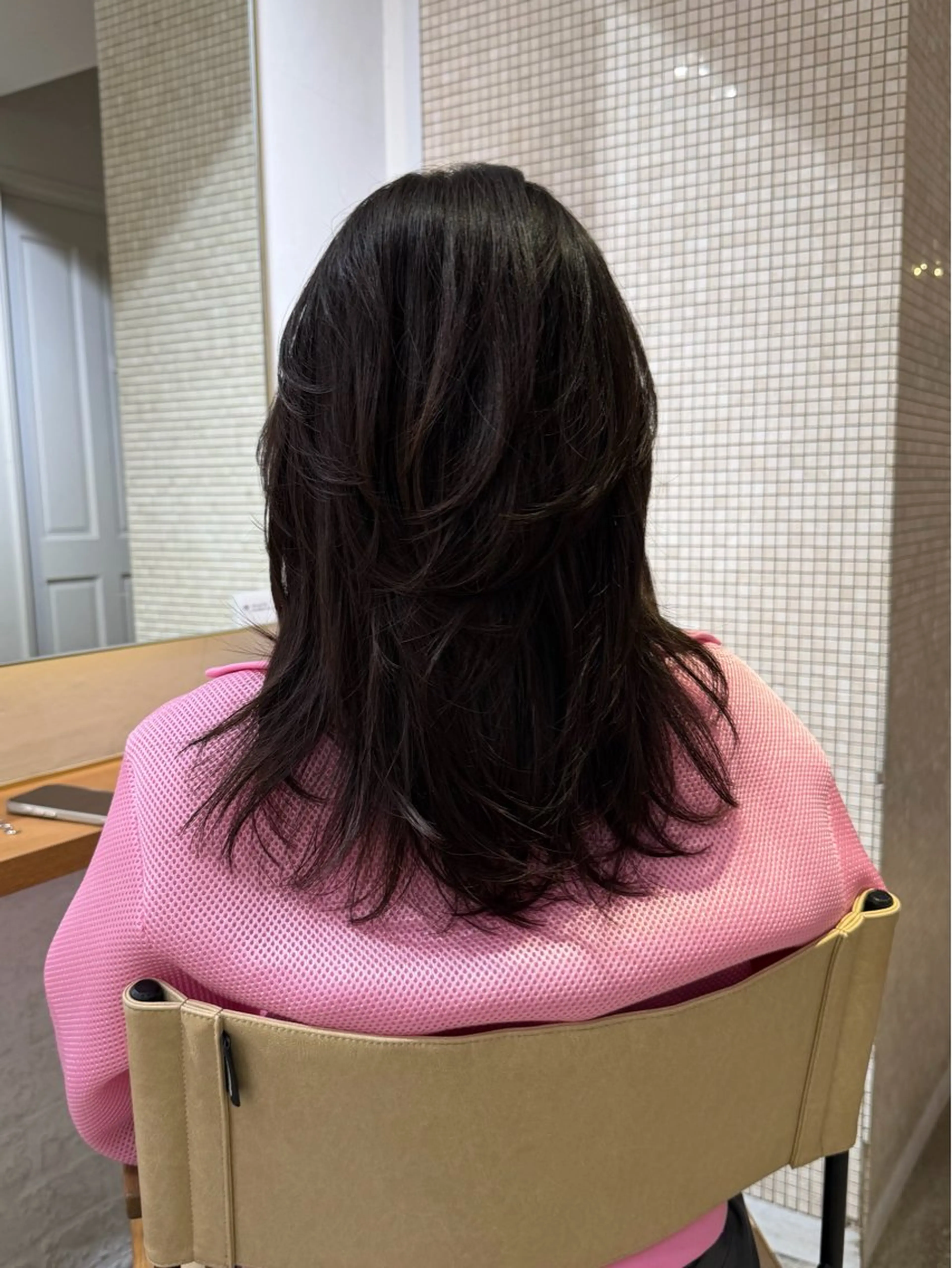 ミディアム レイヤーカット ナガミネアリサ/ 学芸大学/海外ヘアのヘアスタイル