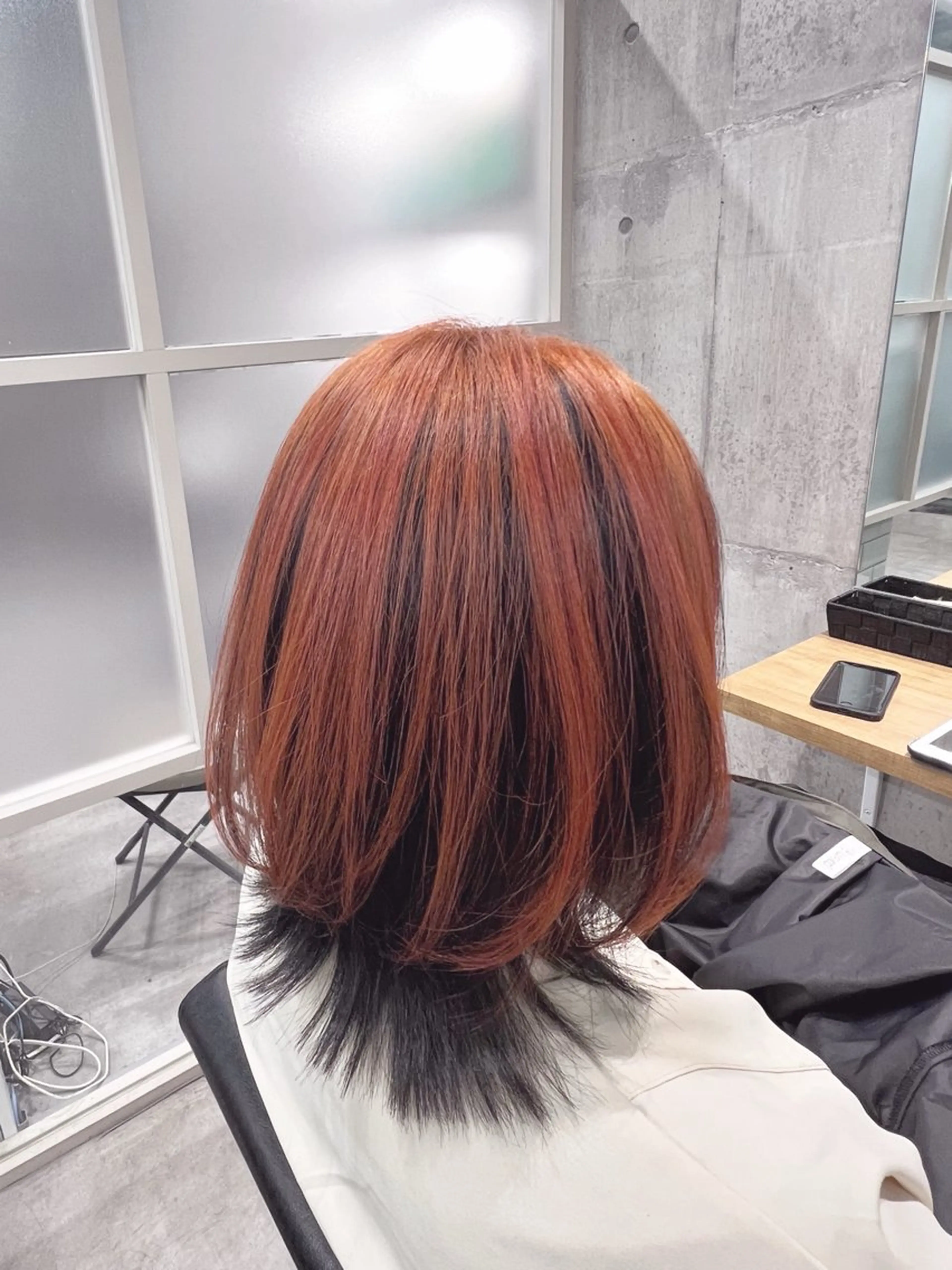 ミディアム ボブ ハイライト 髪質改善 カット ヘアカラー newi ナカノのヘアスタイル