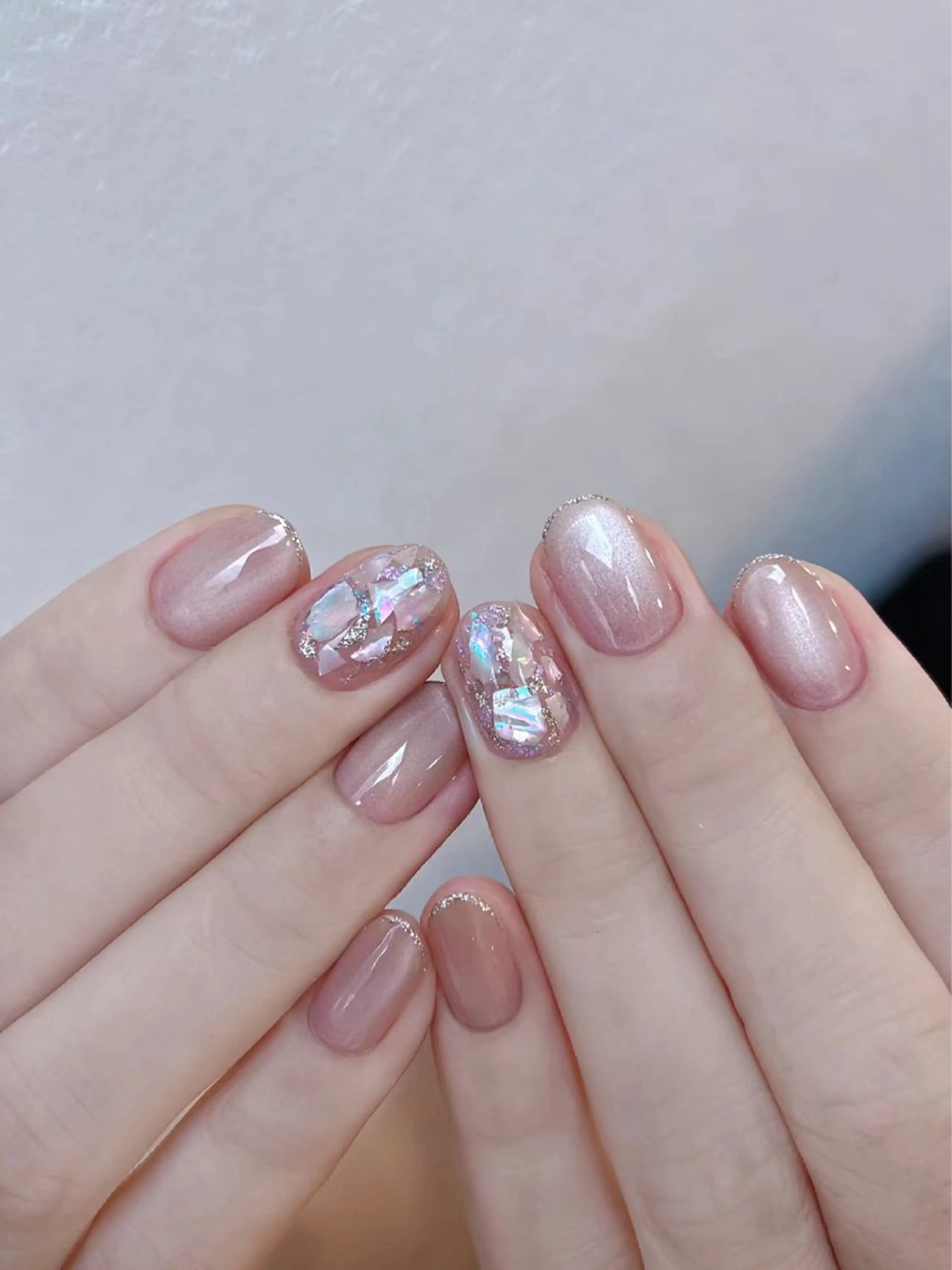 ネイル アートネイル フレンチネイル キラキラネイル マグネットネイル BabyYouMi nailのネイルデザイン