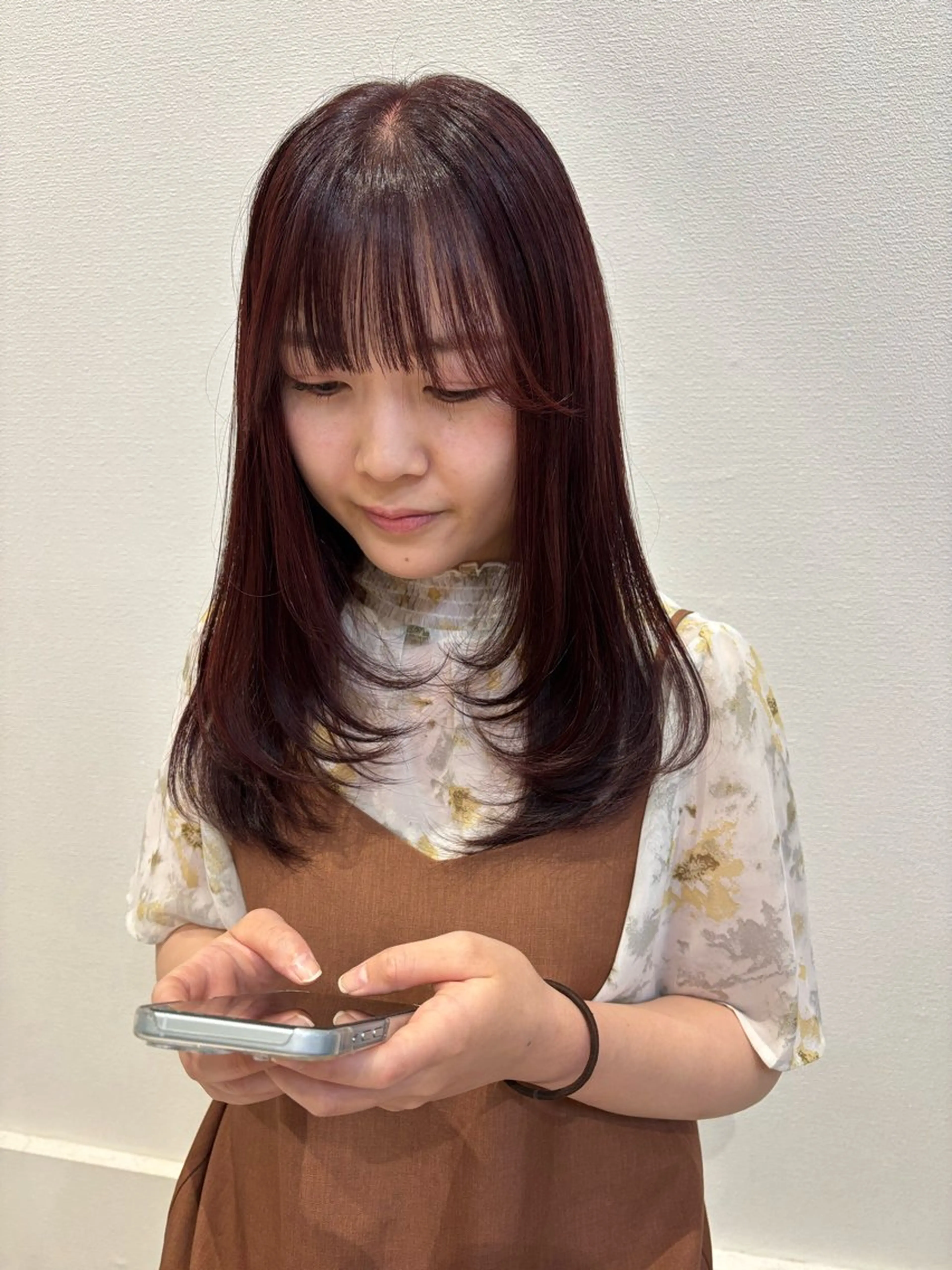 セミロング レイヤーカット カット ヘアカラー トリートメント maki💖 レイヤー/髪質改善のヘアスタイル