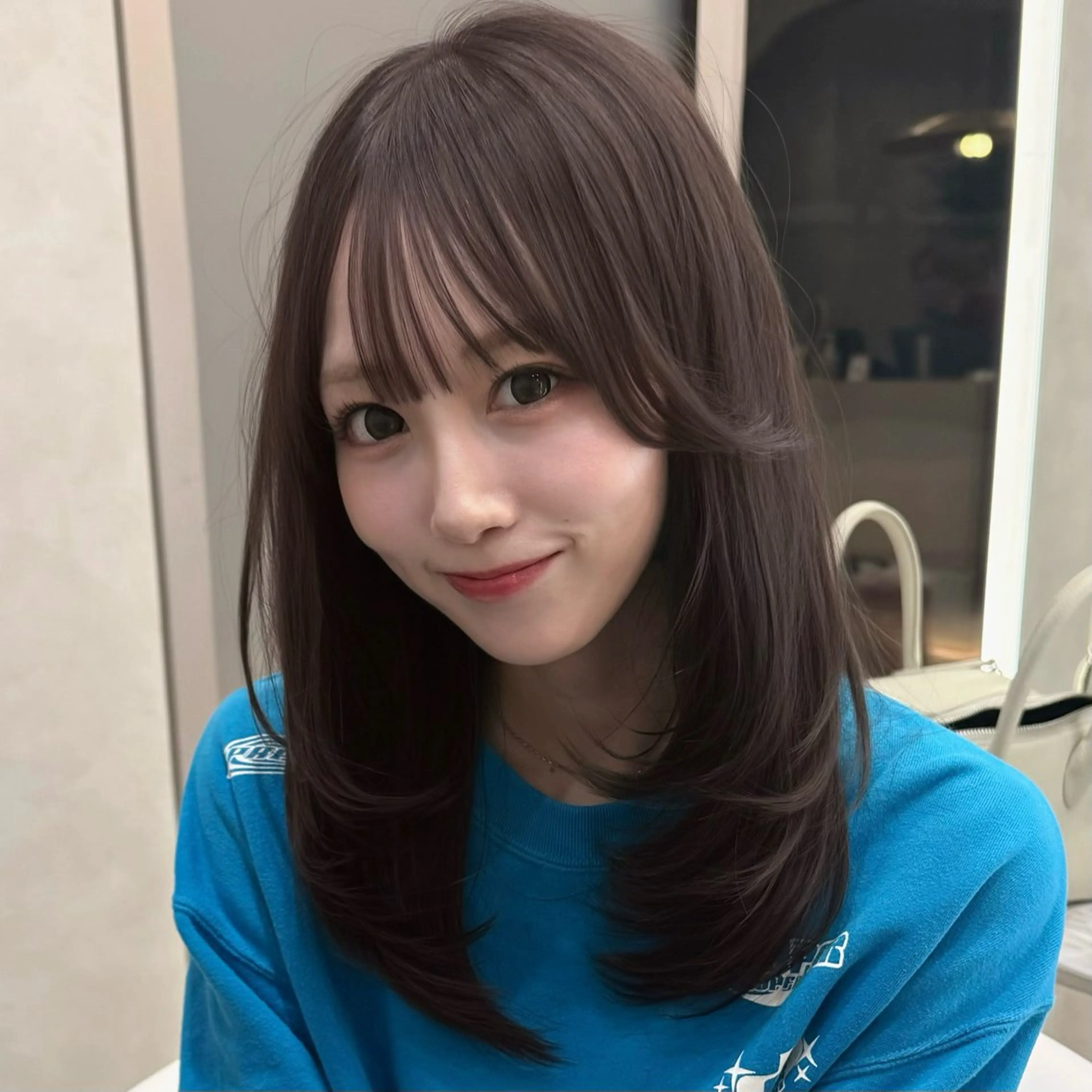 ミディアム カット ヘアカラー トリートメント レイヤー/韓国/ボブ 縮毛矯正/畠中ケントのヘアスタイル