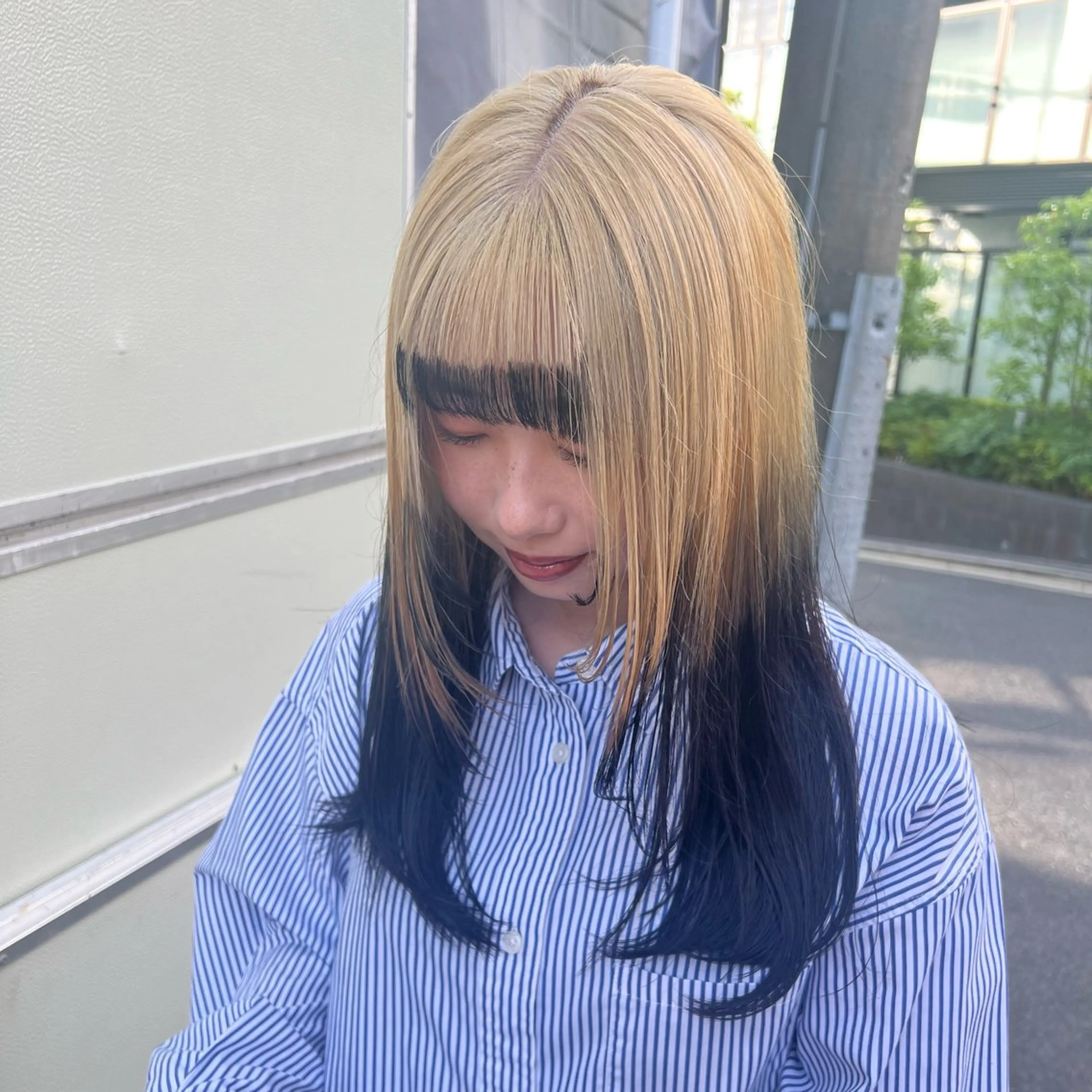 セミロング カラー 黒髪 ブリーチ 🍑アヤ🫧髪質改善 ダブルカラー🍑の眉毛・アイブロウイメージ