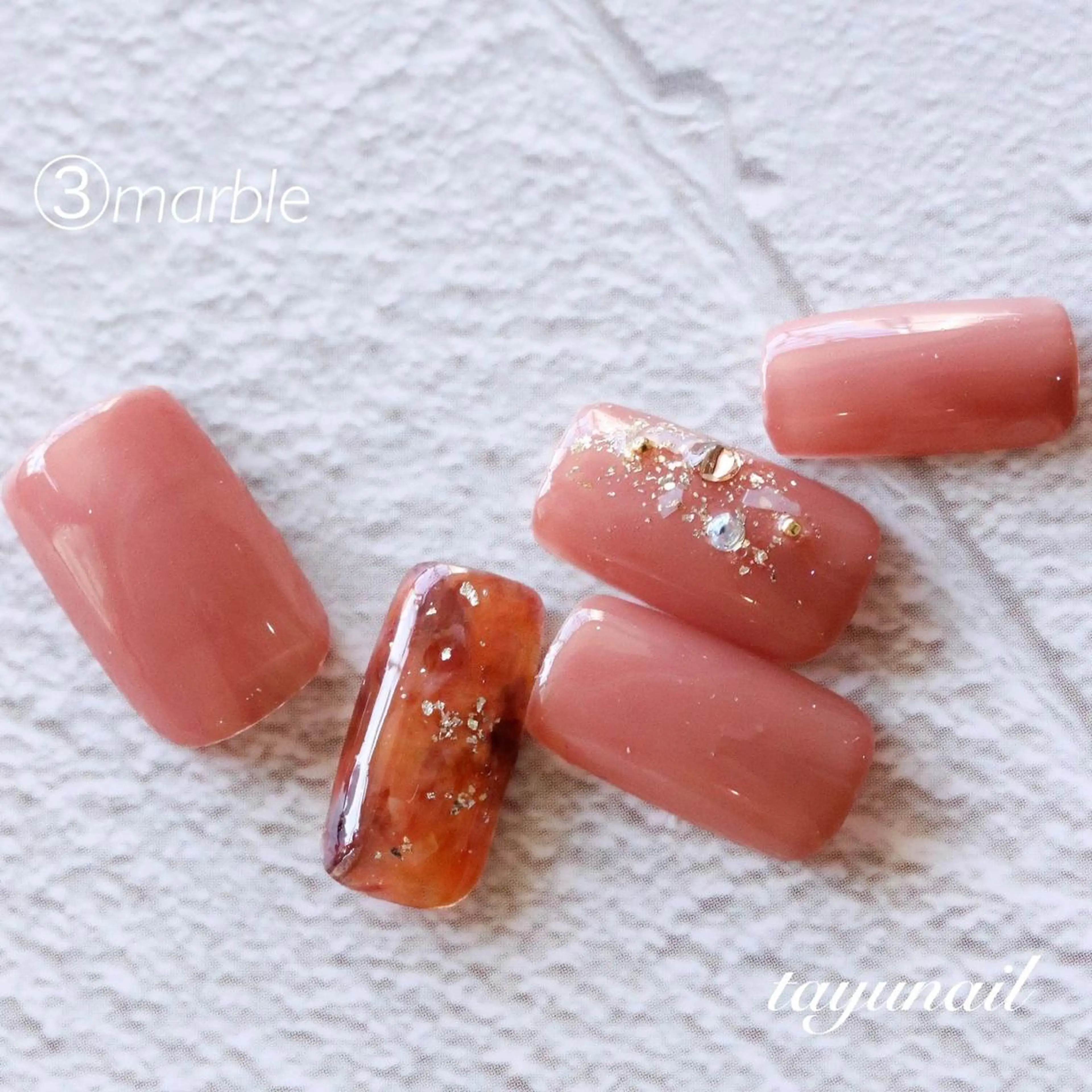 ネイル アートネイル べっ甲ネイル ブルー フットネイル ジェルネイル ネイルサロン 【たゆnail】のネイルデザイン