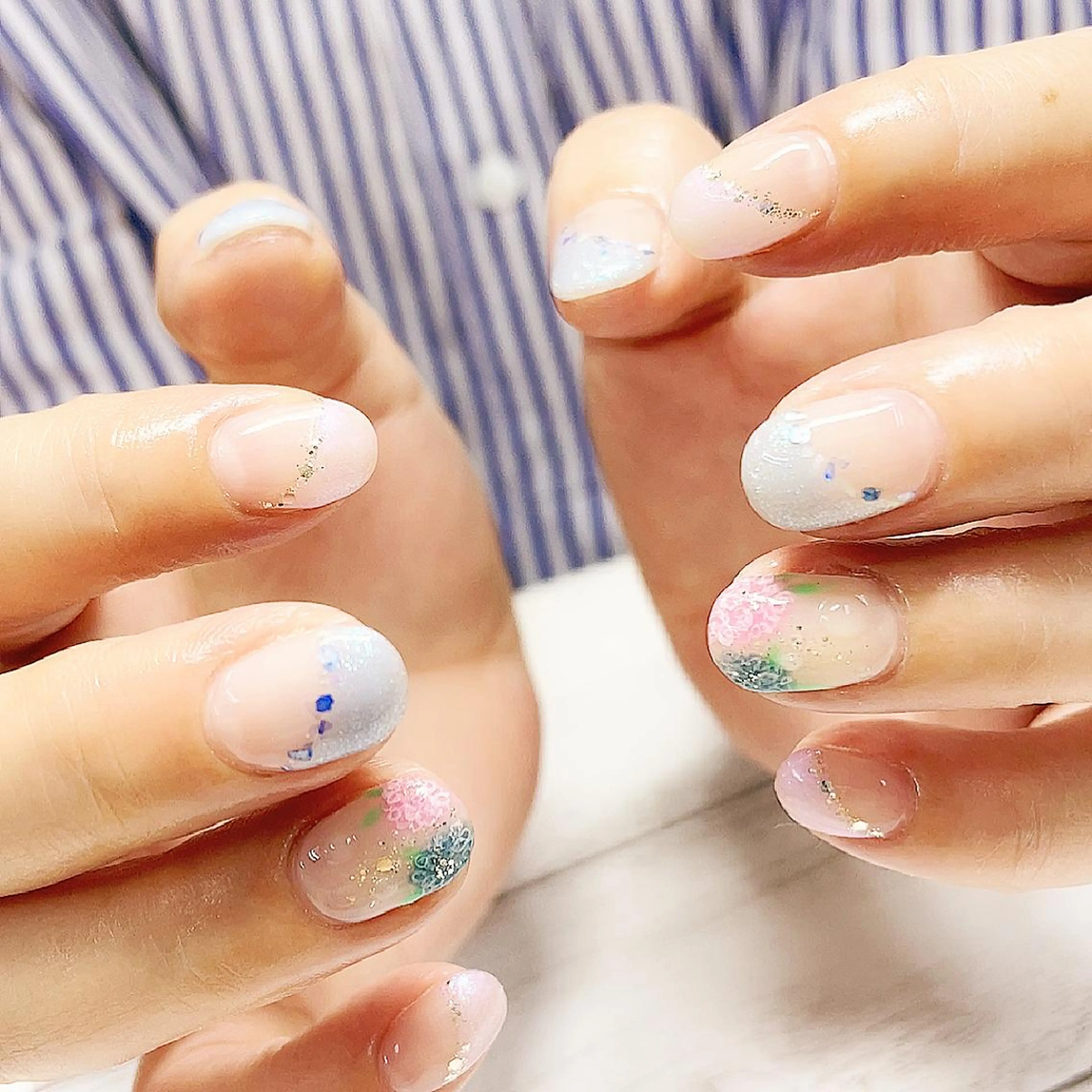 ミディアム ネイル 持ち込み リラネイル Aikenのネイルデザイン