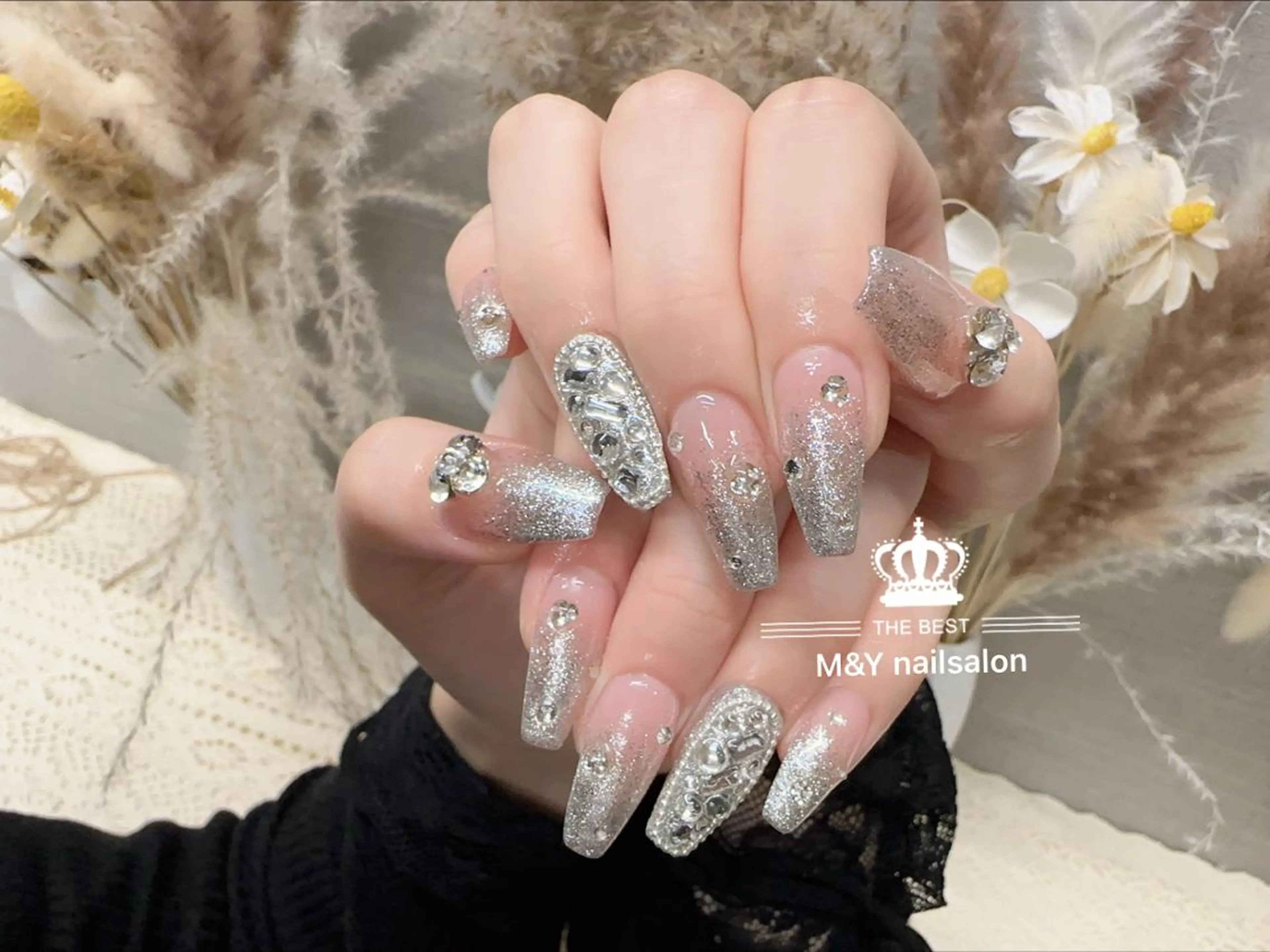 ネイル ラメ(グリッター) ラメグラデーション スカルプネイル Lumiere Beauty池袋のネイルデザイン