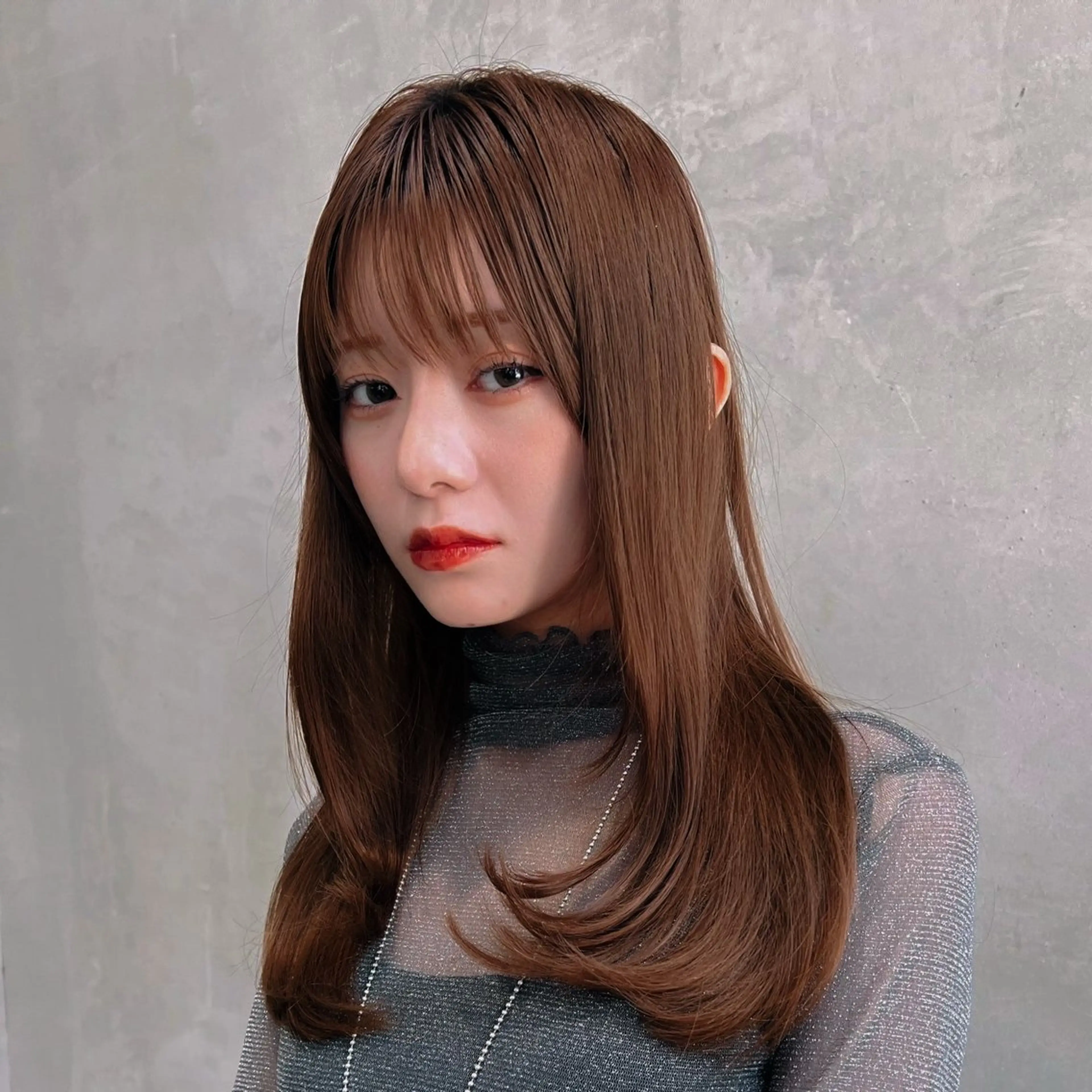 セミロング カラー ブラウンカラー ナチュラルブラウン ⚜️ブリーチ× 透明感✨Hayatoのヘアスタイル