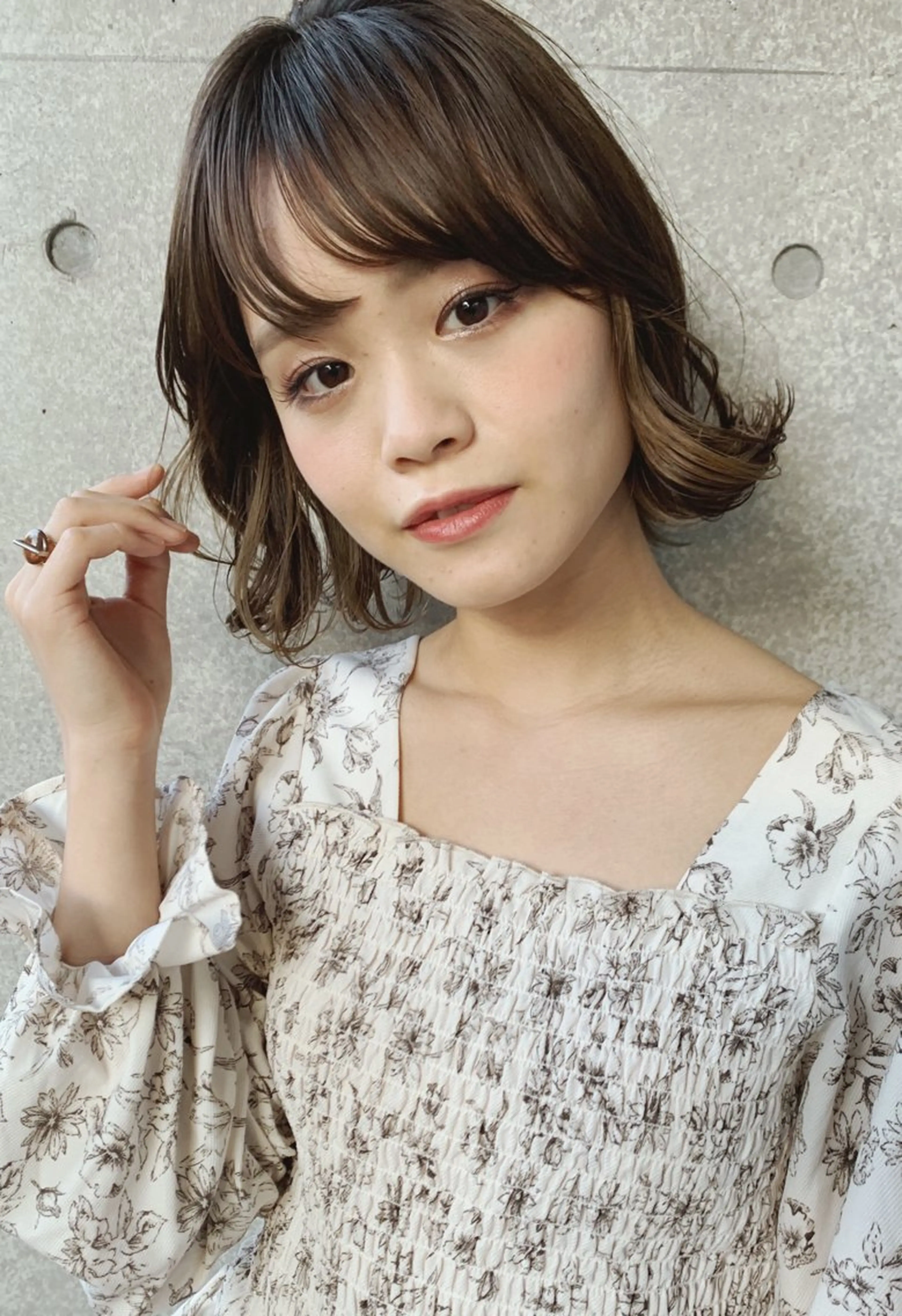 ミディアム カラー デザインカラー トリートメント クスノキ ヤスタカのヘアスタイル