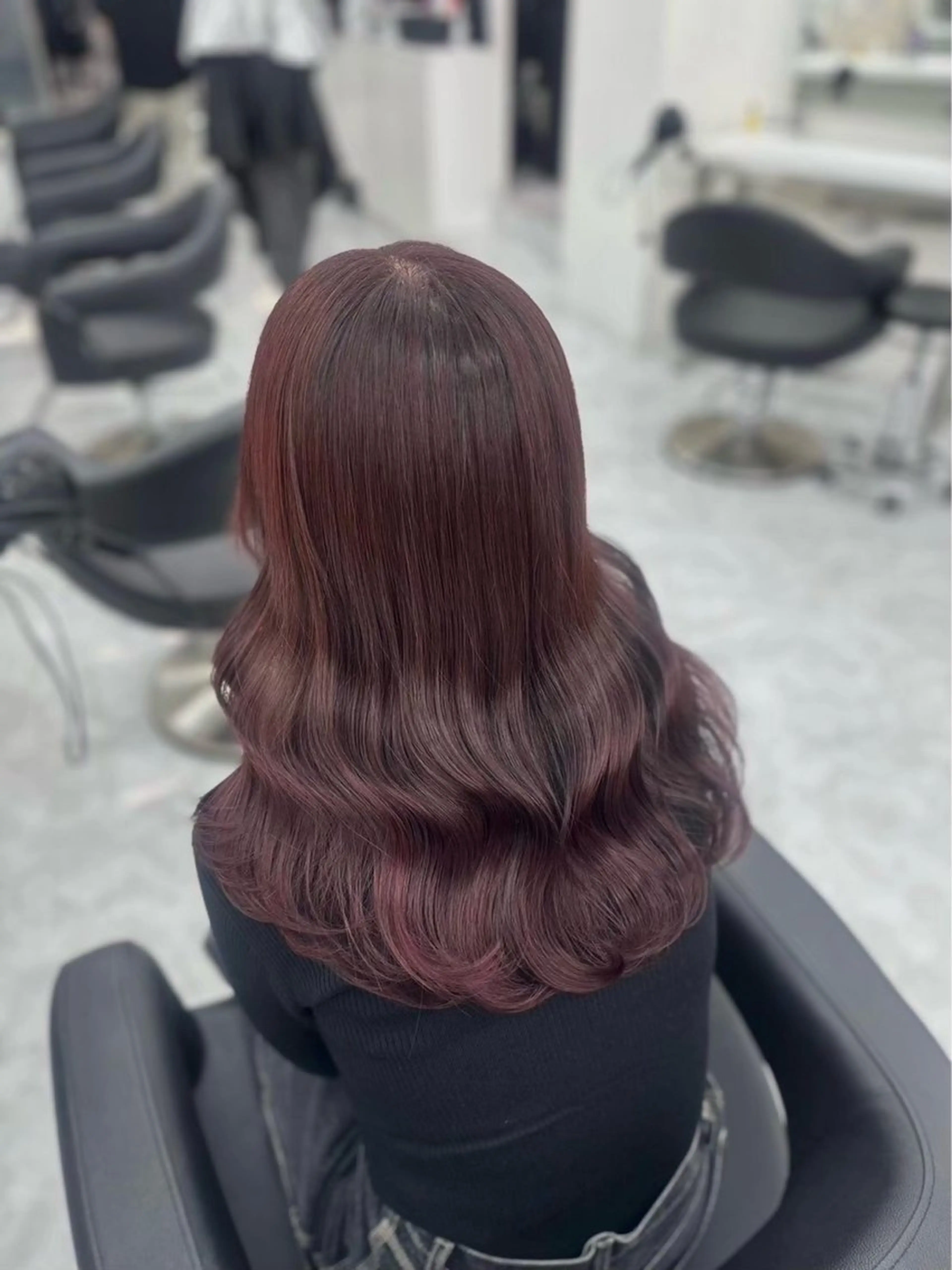 ロング カラー ヘアアレンジ ケアカラー ロング ヘアカラー ヘッドスパ ヘアセット 🩶学生指名No.1 レッド・ボルドー🩶のヘアスタイル