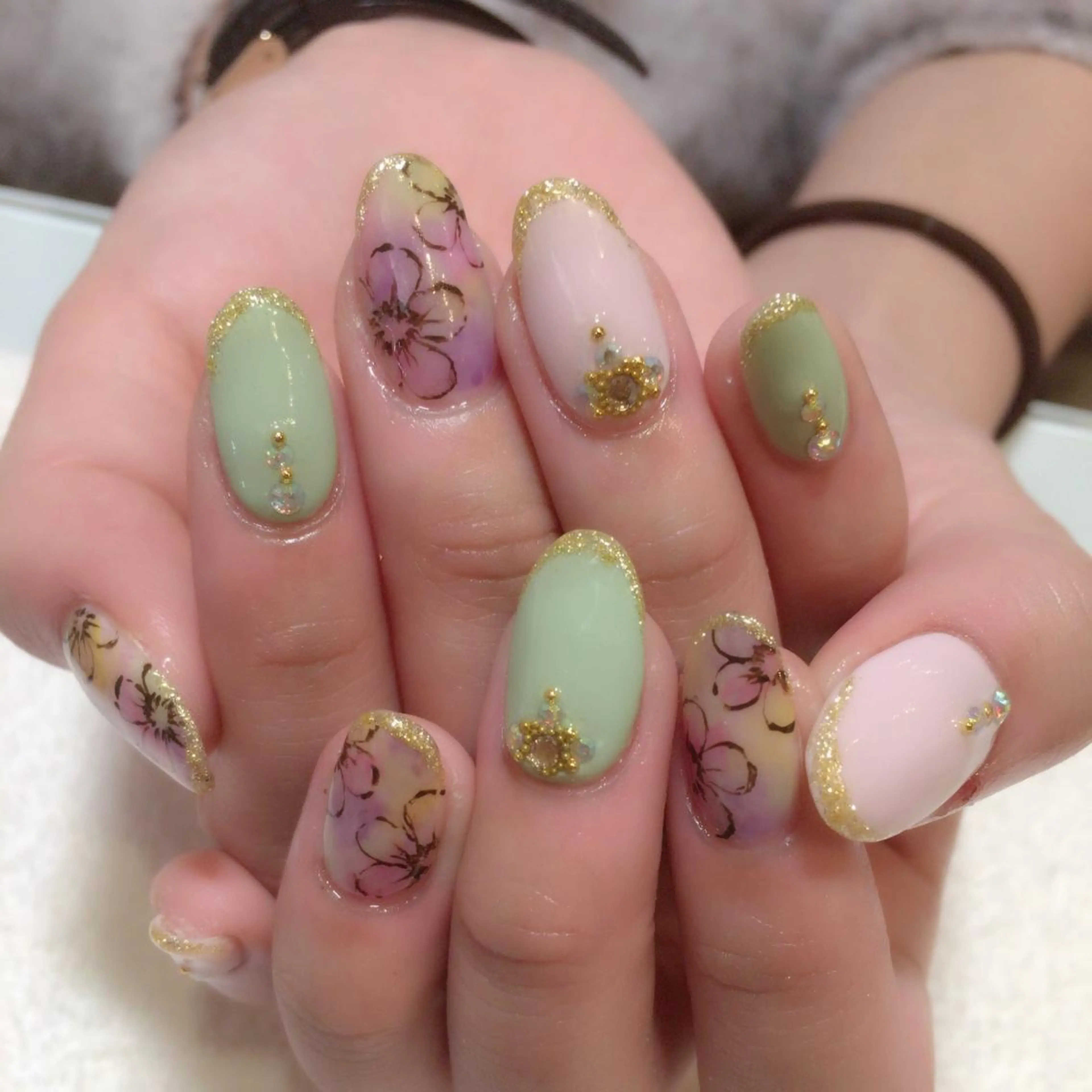 ネイル フラワーネイル 春ネイル Nailroom Mocaのネイルデザイン