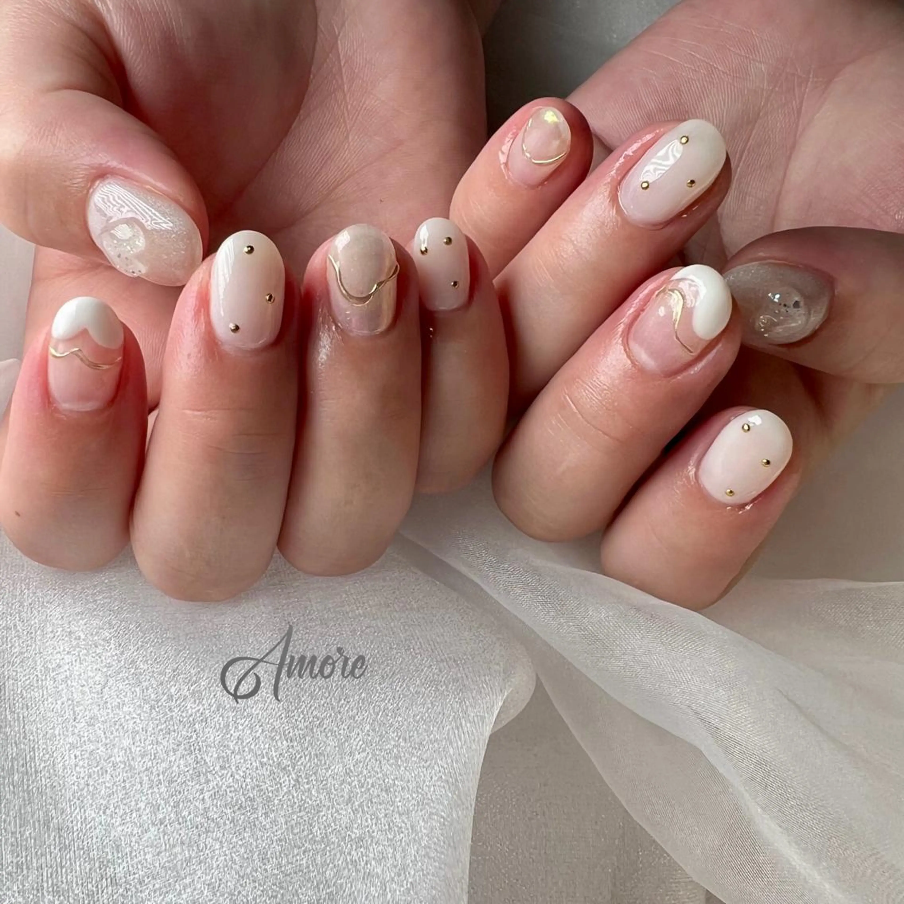 ネイル ジェルネイル 韓国ネイル ミラーネイル オフィスネイル パラジェル You kyehwaのネイルデザイン