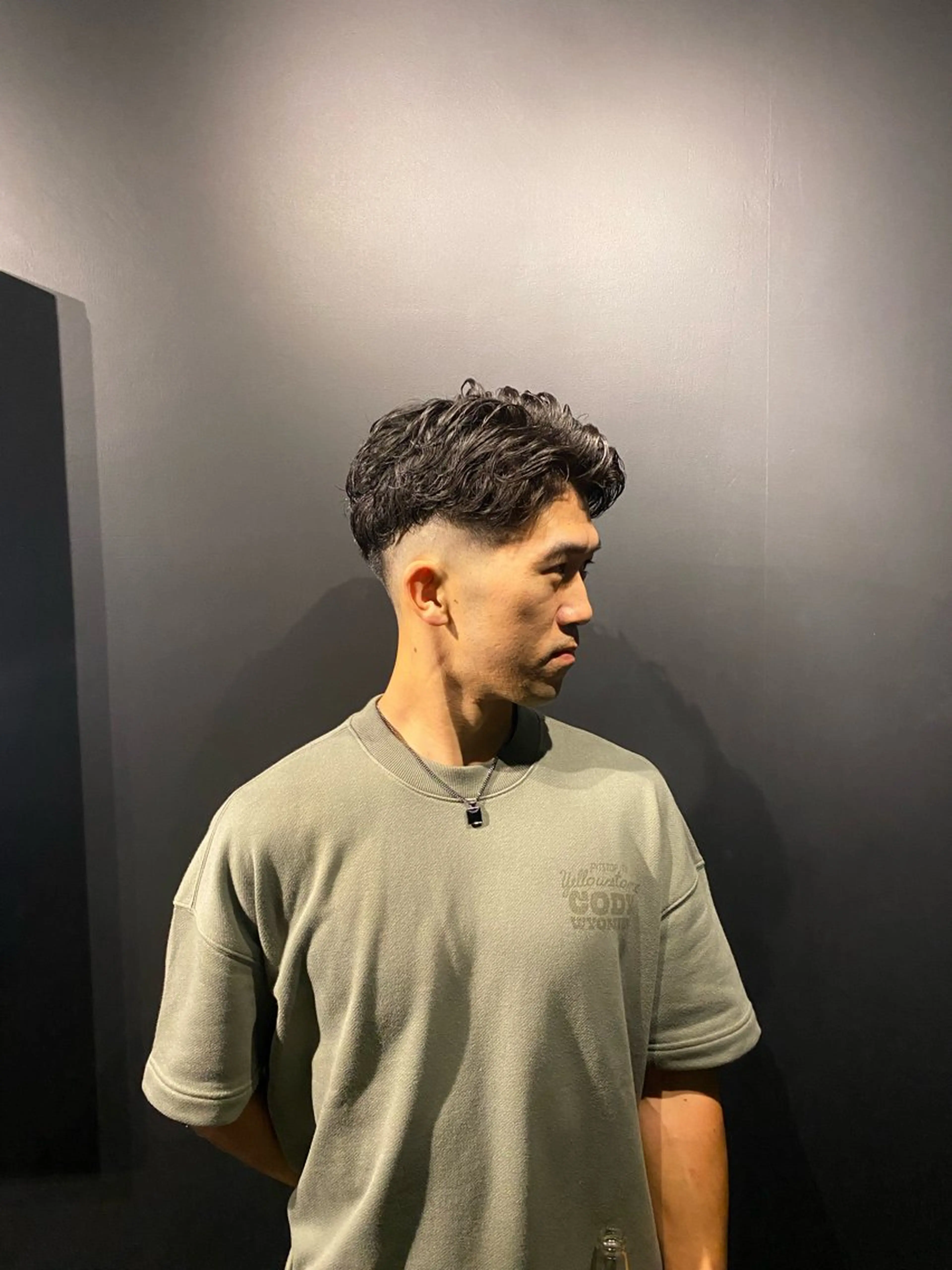 パーマ メンズ フェードカット メンズパーマ 津家田 朋加のヘアスタイル